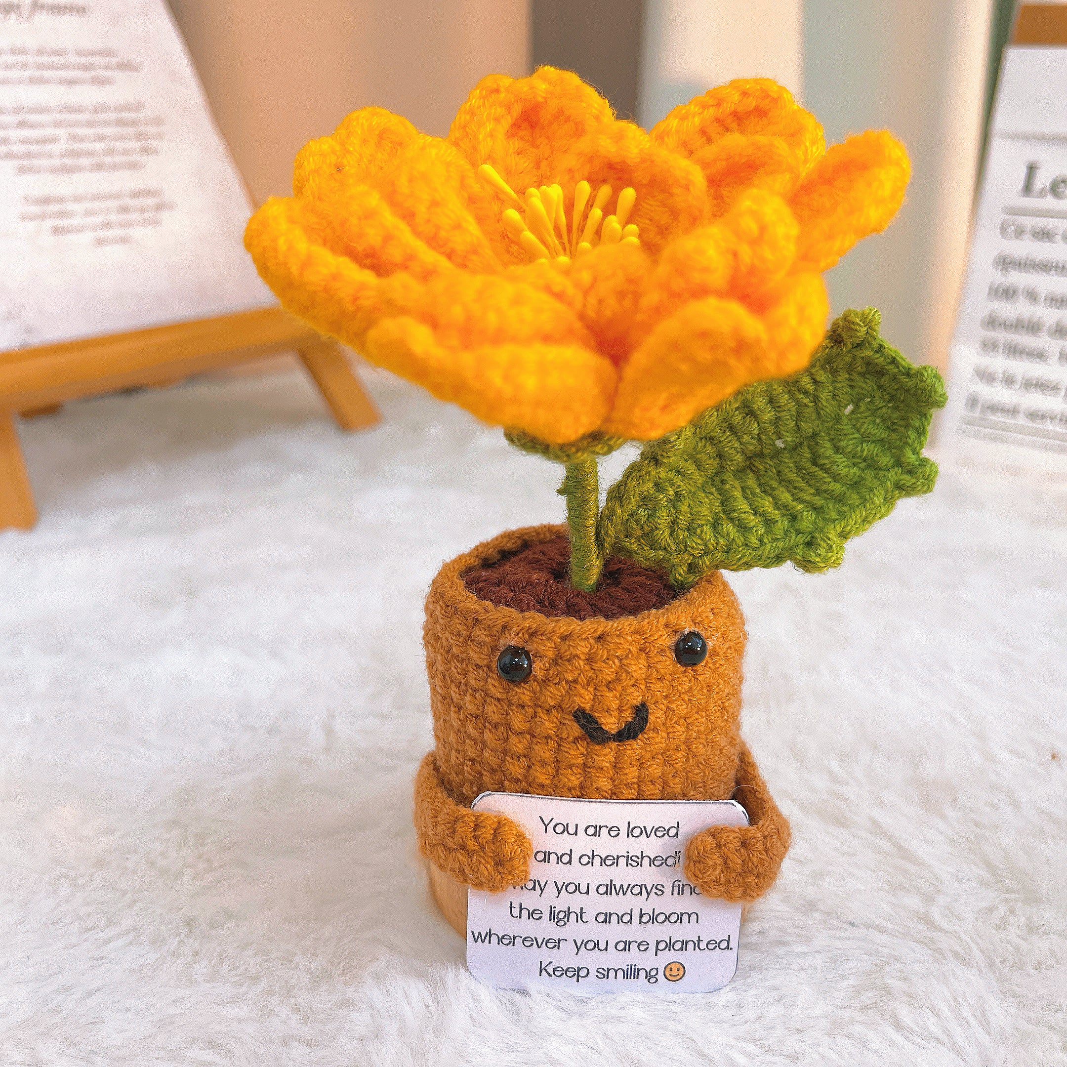 October Birth Month Flower Marigold with Custom Message Planter, Hypoallergenic Gift for Birthday, Autumn Decor, Thanksgiving