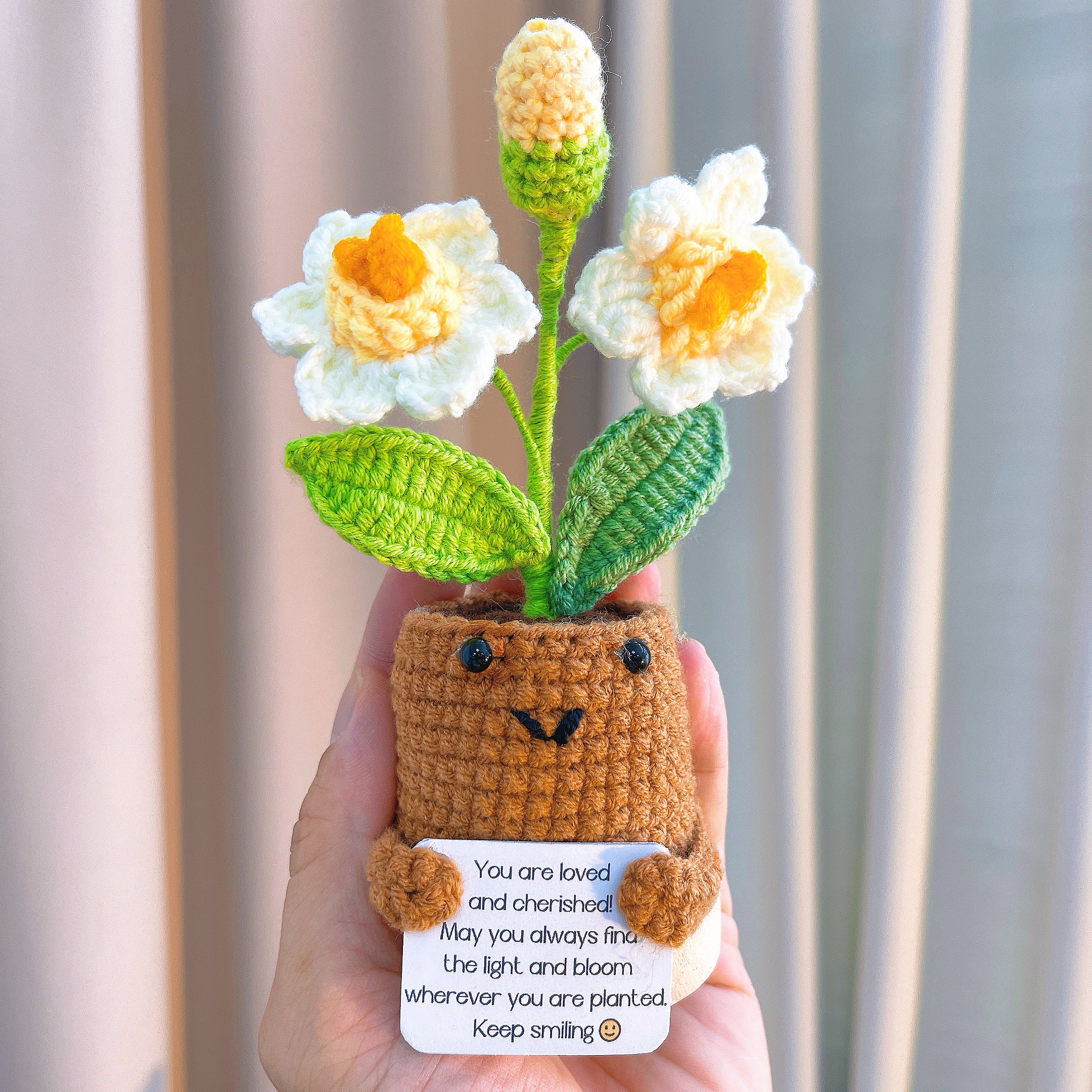 Custom Text Birth Month Flower Pot - Positive Supportive Personalizable Message Planter Stand, Hypoallergenic Gift for Birthday, Anniversary, Christmas, Potato Emotional Pick-me-up