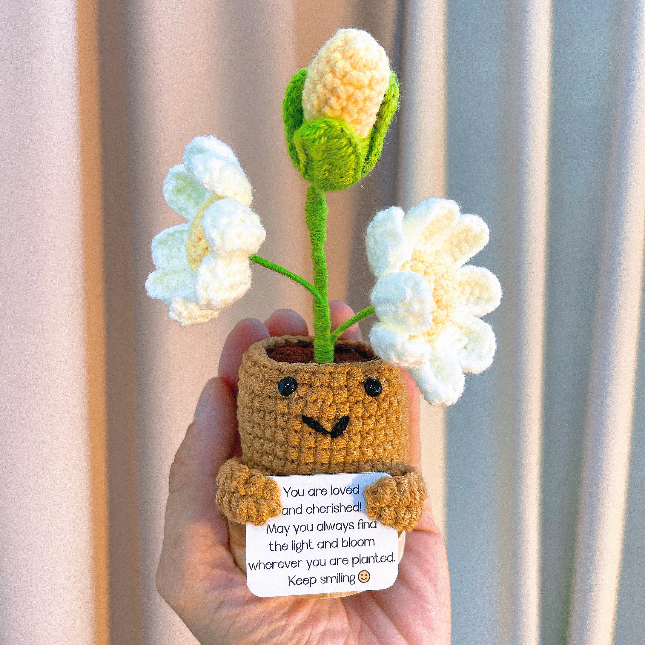 Custom Text Birth Month Flower Pot - Positive Supportive Personalizable Message Planter Stand, Hypoallergenic Gift for Birthday, Anniversary, Christmas, Potato Emotional Pick-me-up