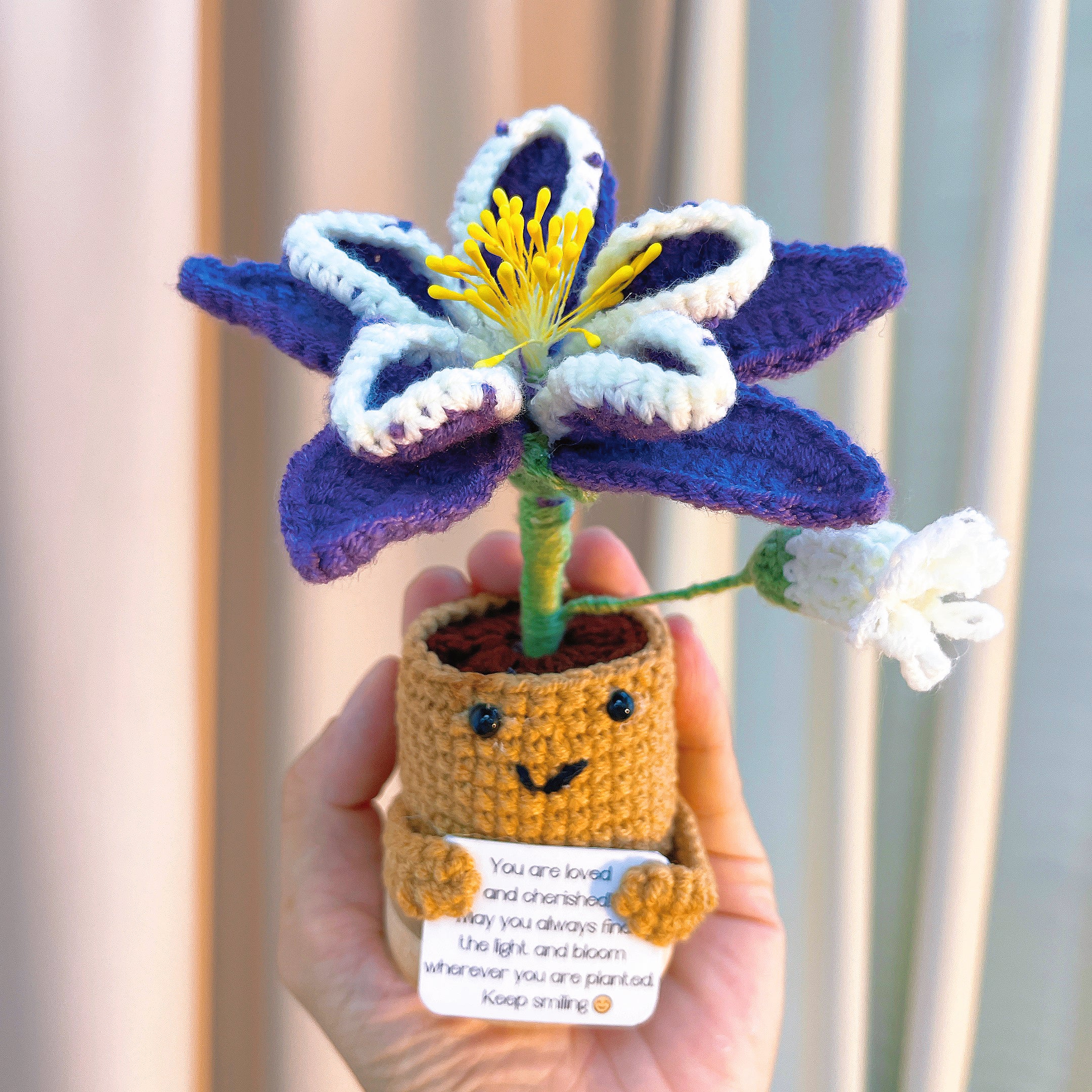 Custom Text Birth Month Flower Pot - Positive Supportive Personalizable Message Planter Stand, Hypoallergenic Gift for Birthday, Anniversary, Christmas, Potato Emotional Pick-me-up