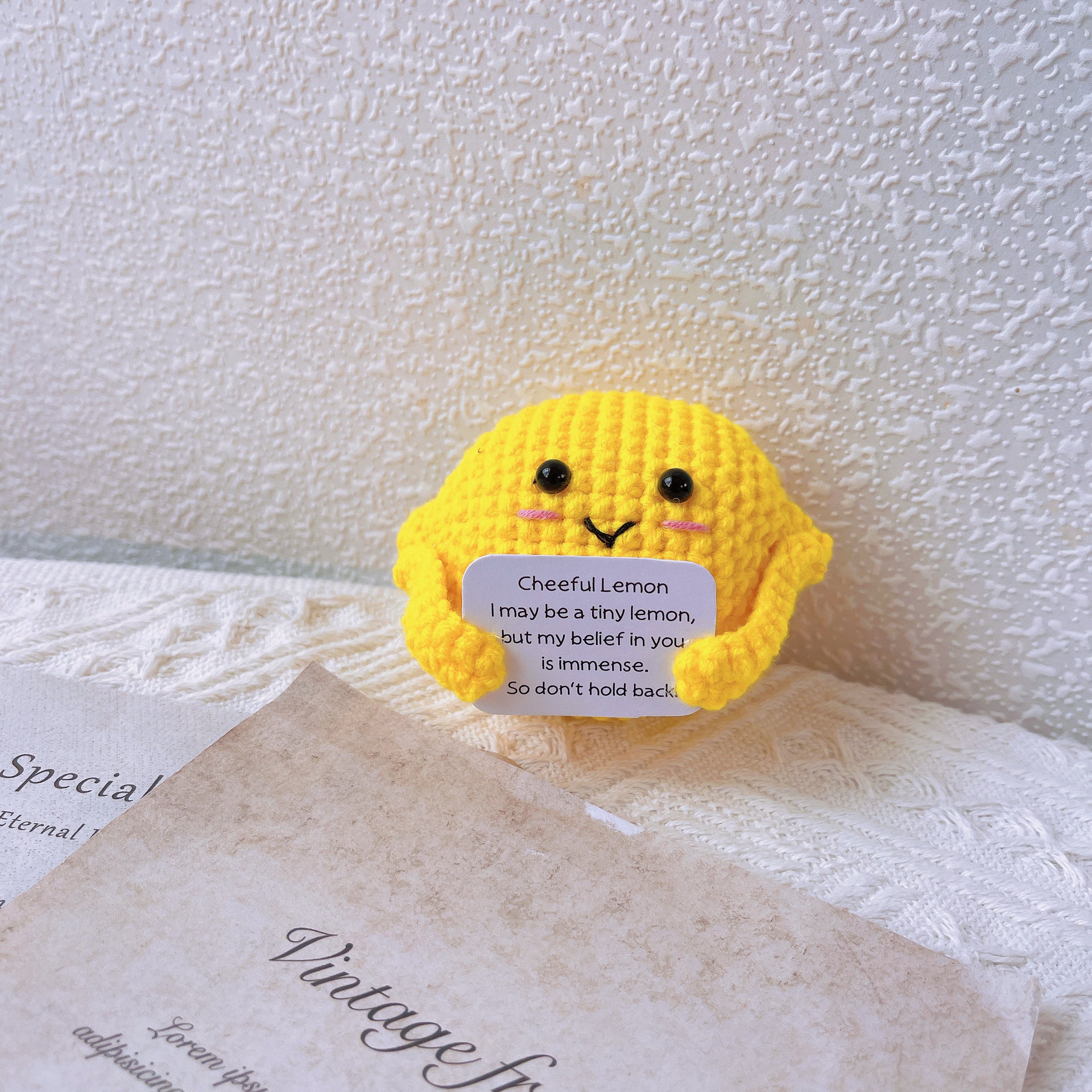 Personalized Text Crochet Emotional Support Pickle Poo Lemon Nugget - Birthday Get Well Recovery Surgery Stress Relief Gifts
