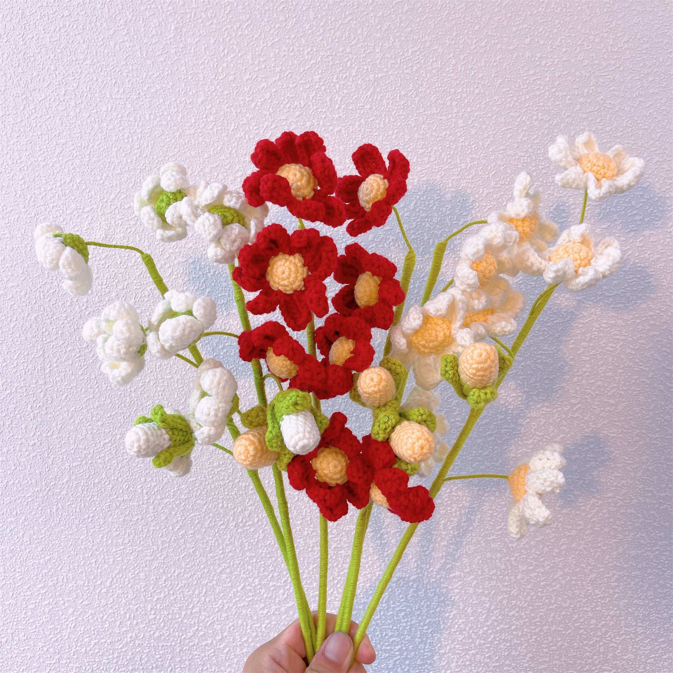November Birth Month Chrysanthemum Bouquet - Hand-Crocheted Single Stem Mum Birthday Flower Arrangement Surprise Celebration