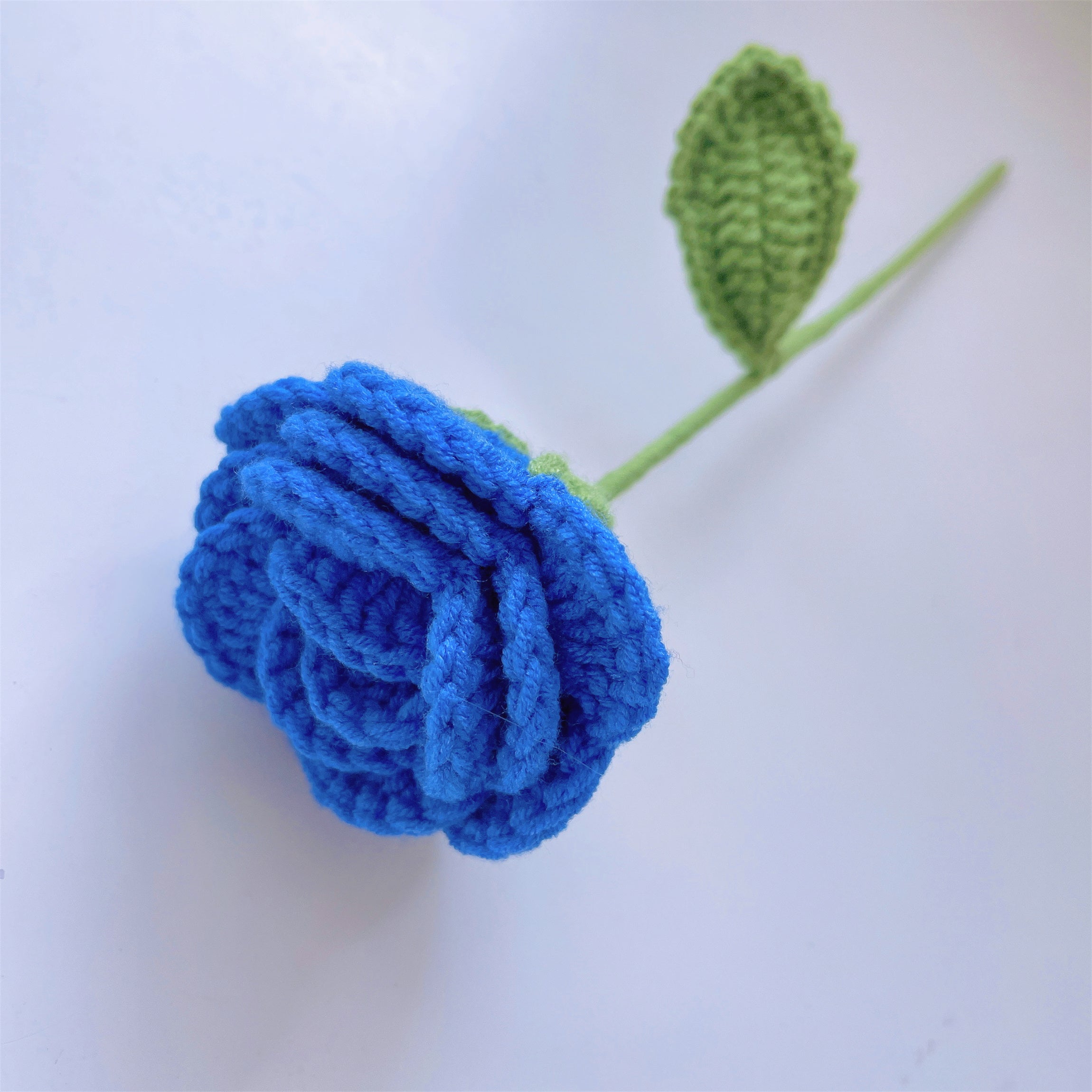 Blue Hues Handcrafted Crochet Flower Bouquet - Roses Tulips for Home Décor Father’s Day Graduation Get Well Friendship Hay-fever Festive Visit