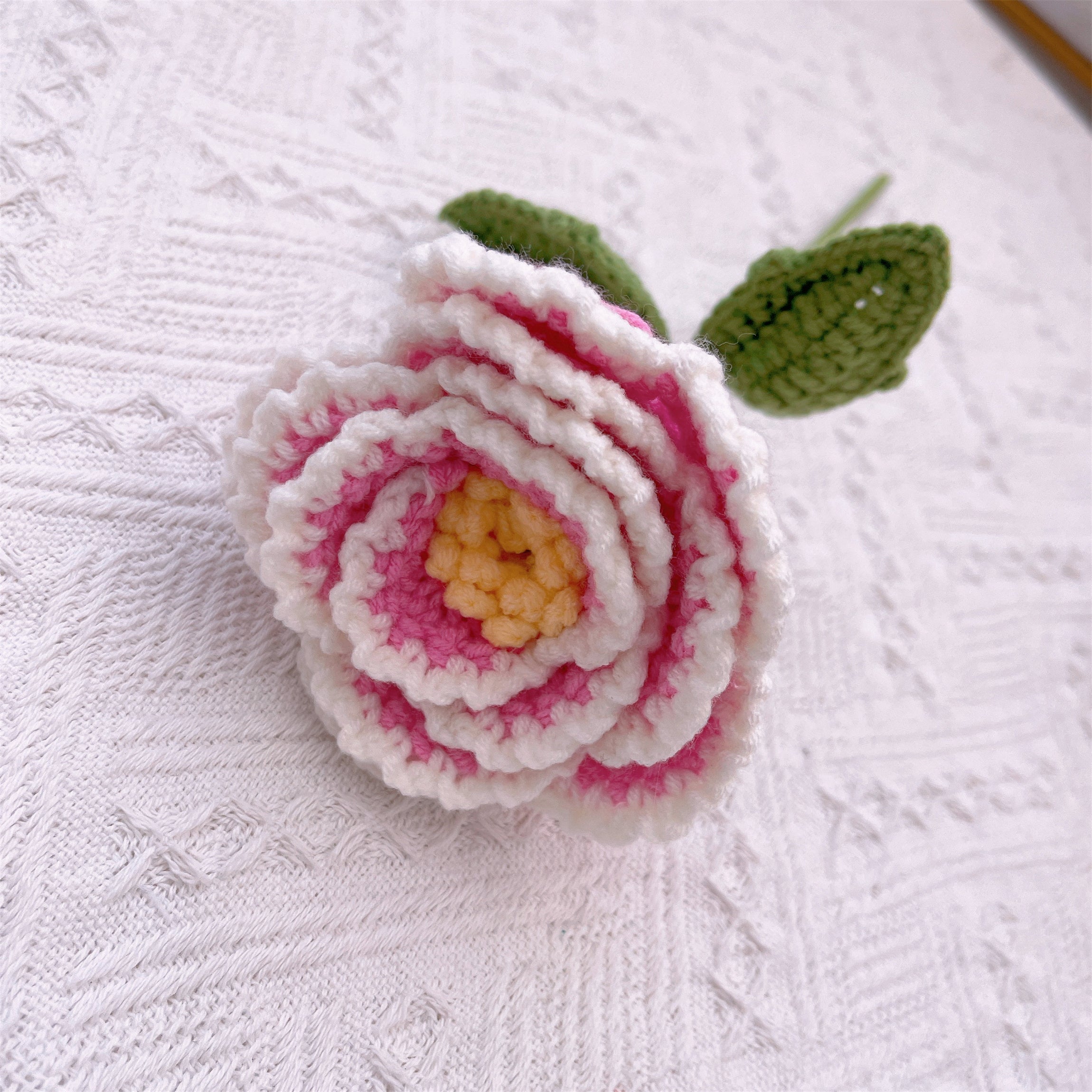 Garden Elegance: Handcrafted Crochet Peonies Flower Stake for a Beautiful Home and Garden Decor
