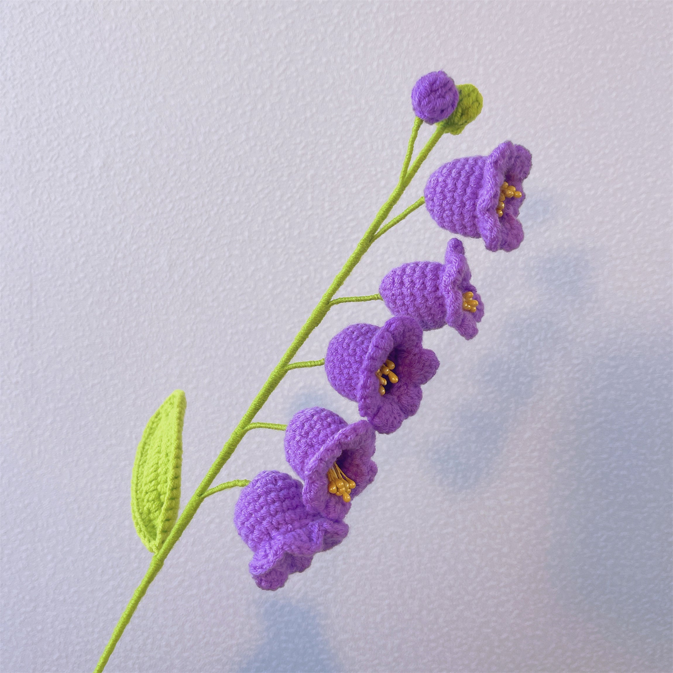 May Birth Month Lily of the Valley Bouquet - Hand-Crocheted Single Stem Birthday Flower
