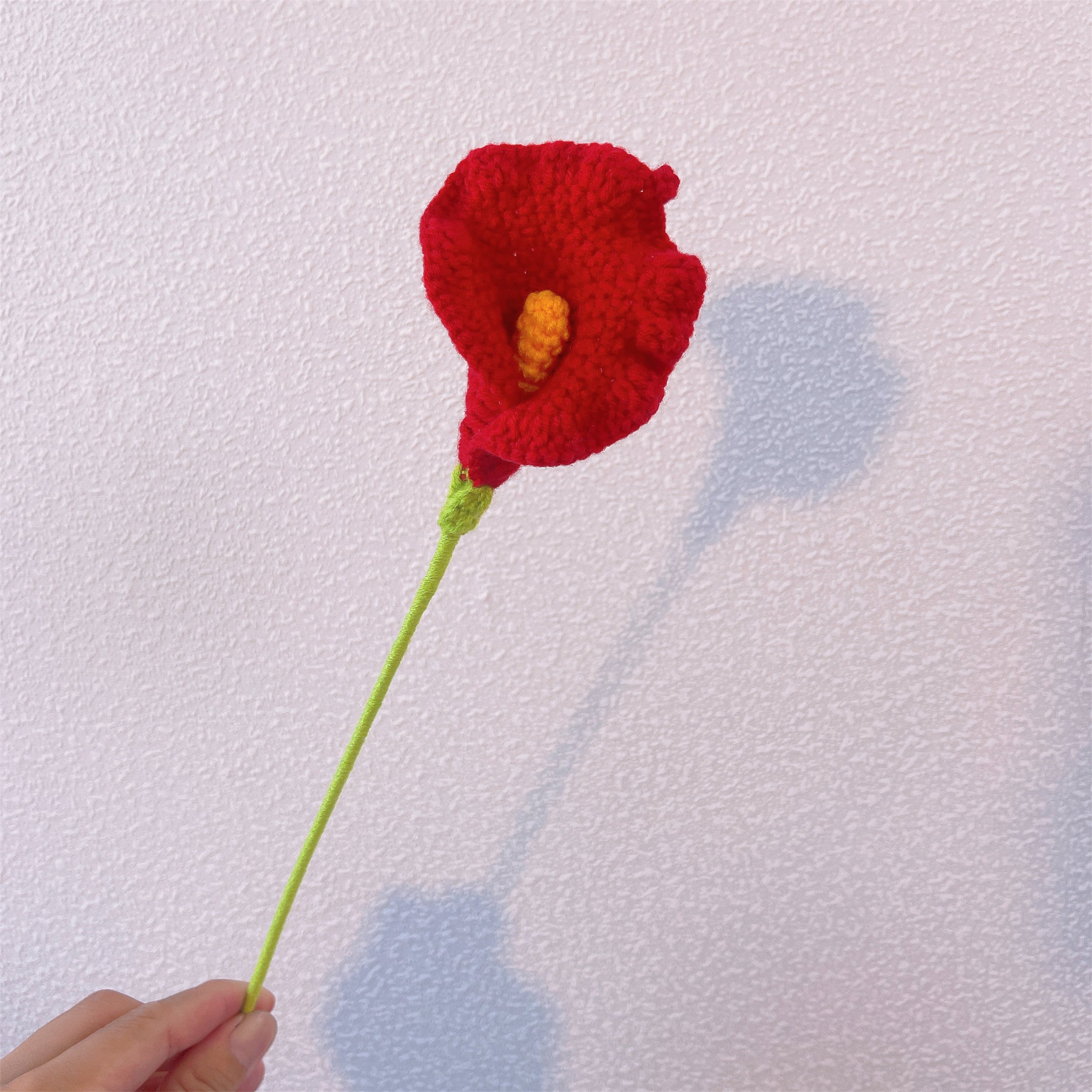 Calla Lily Grace: Handcrafted Crochet Calla Lily Stake for a Graceful Garden Decor