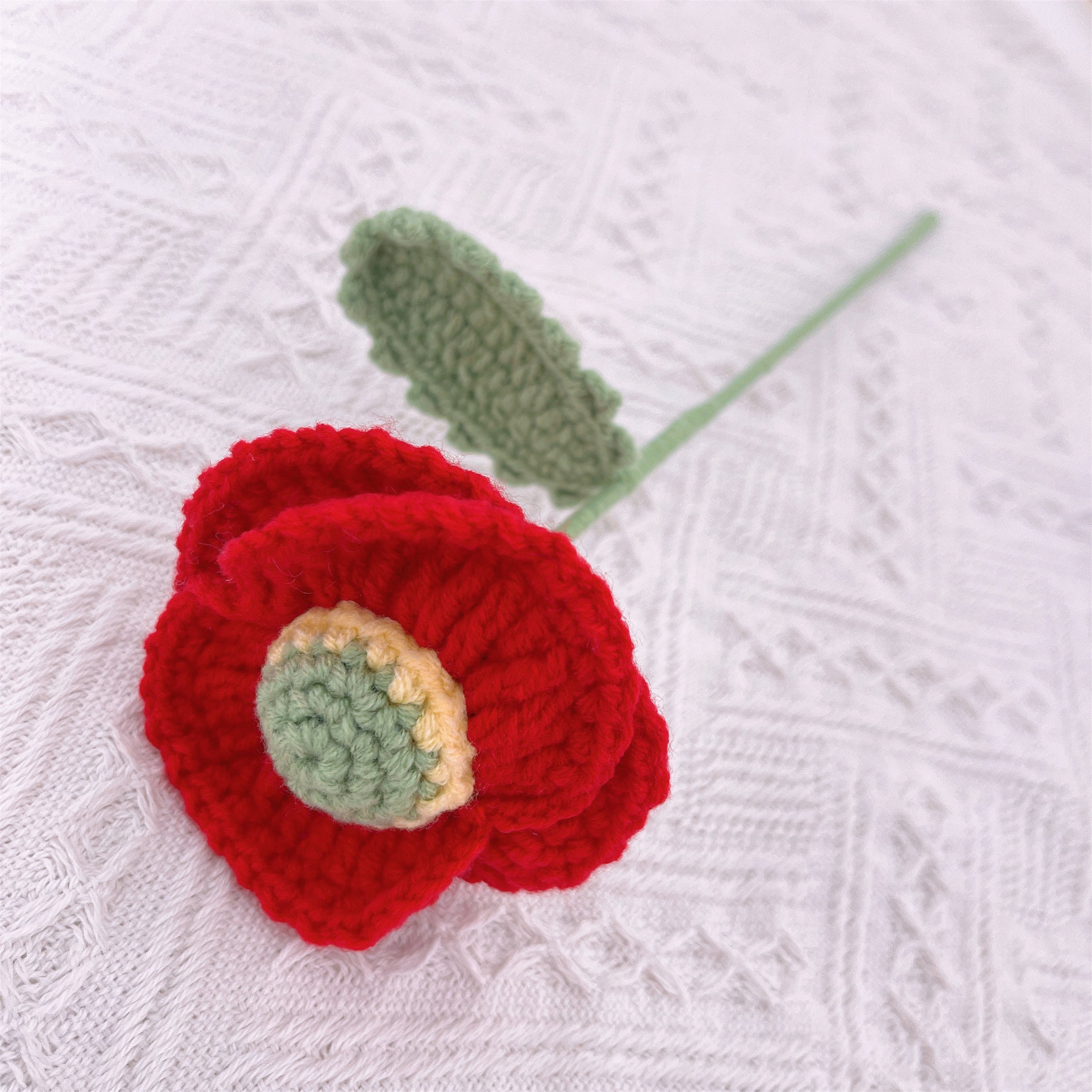 Crochet Taurus Zodiac Bouquet - Handmade Red Poppy Flowers & Plush Bull Doll - Hypoallergenic Floral Gift for Birthdays, Anniversaries - Fabric Flowers