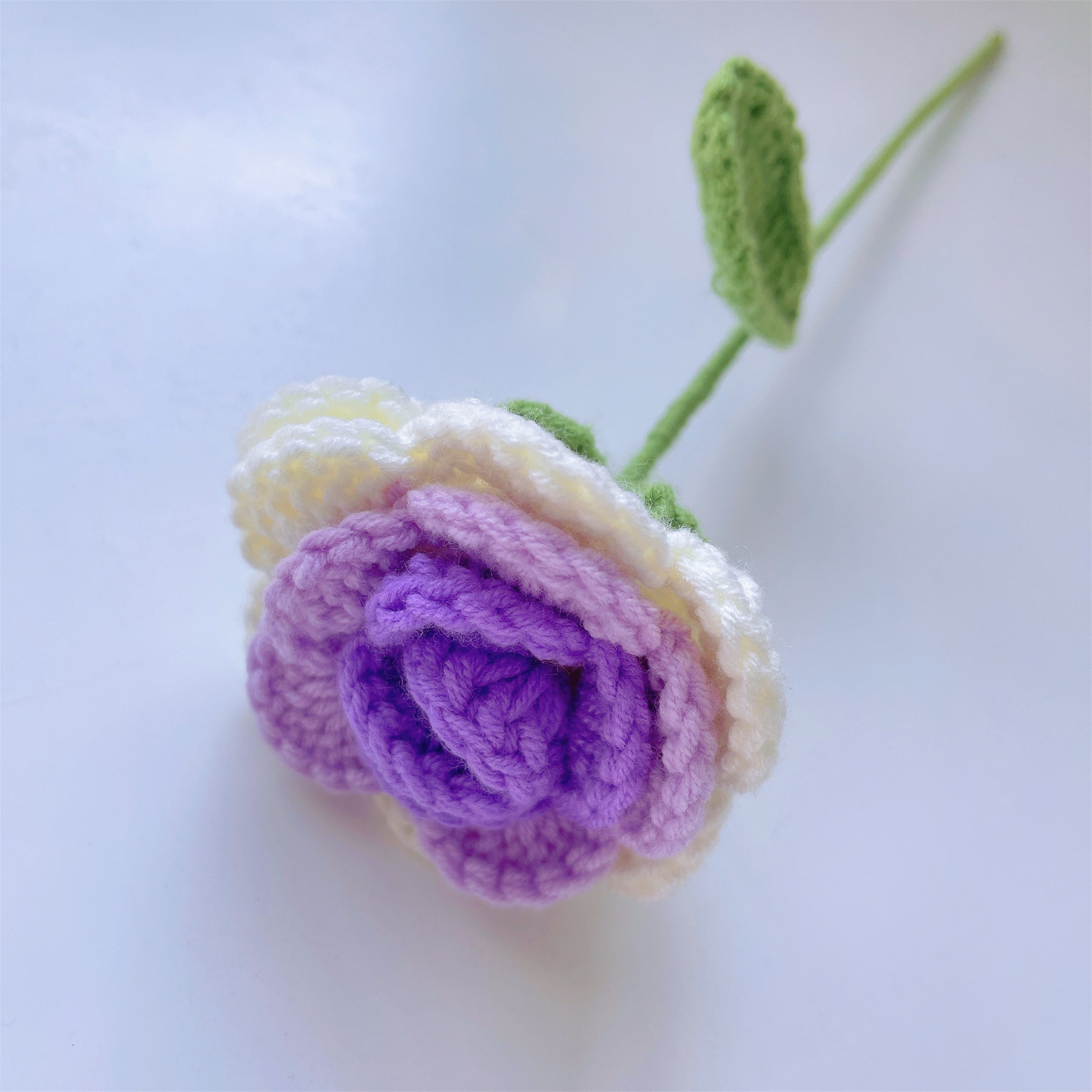 Handmade Crocheted Purple Flower Bouquet with Lilies, Roses, Lavender & More