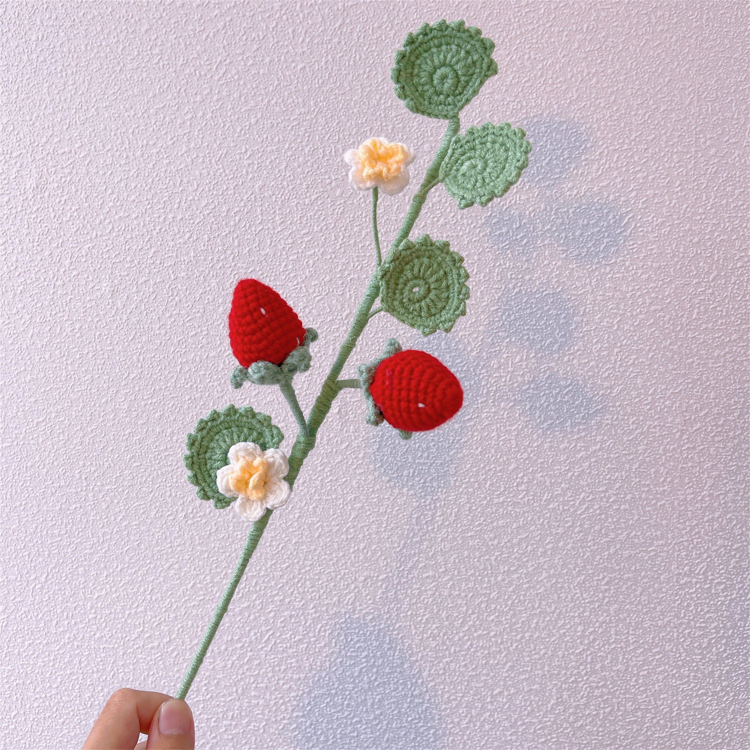 Sweet Strawberry Fields: Handcrafted Crochet Strawberry Stake for a Charming Garden Decor"