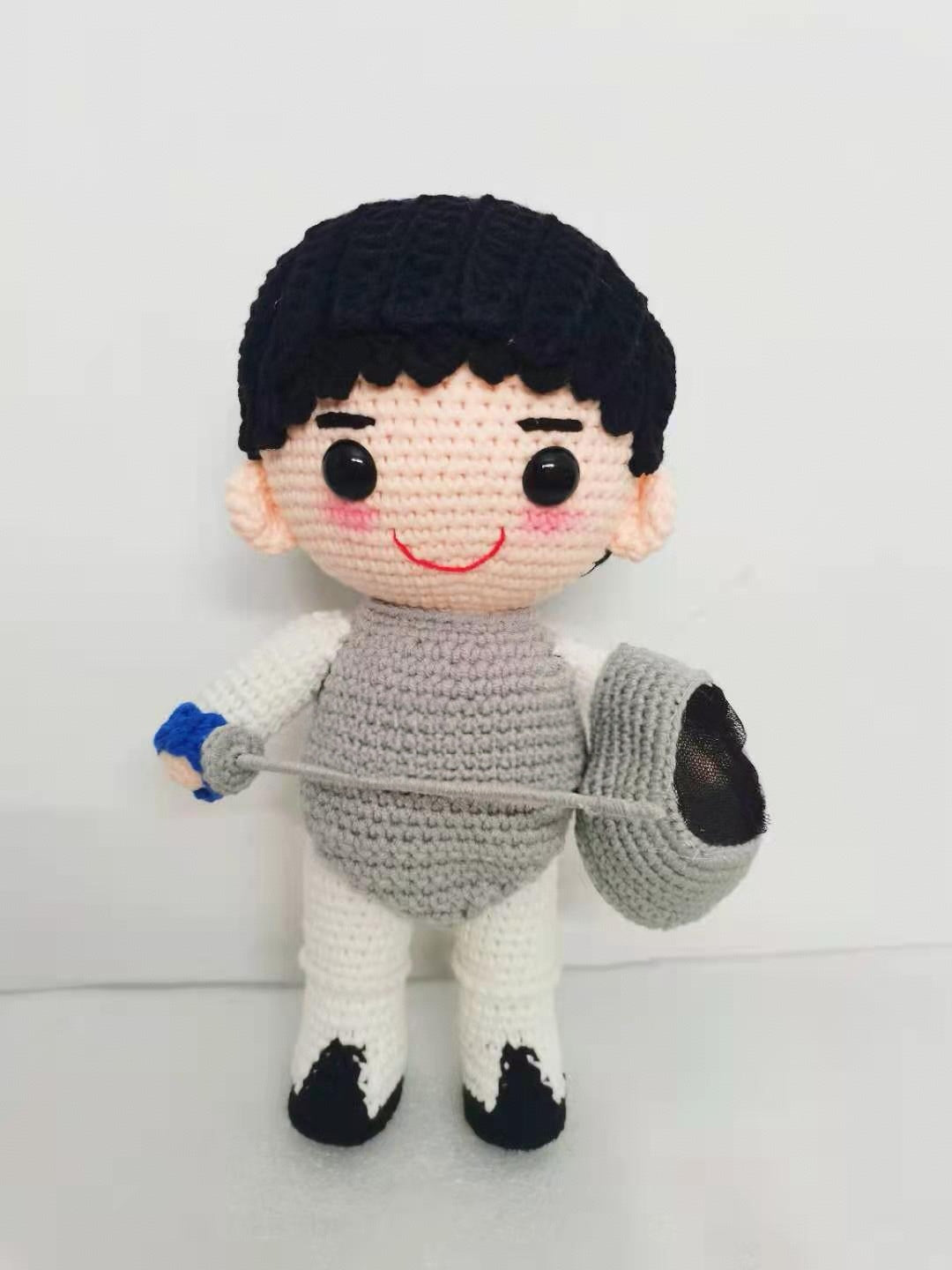 Custom Handmade Crochet Doll (28cm) - Personalized Boy Girl Pets Graduate Engagement Wedding Photo to Doll - Unique Gift for Birthday, Wedding, Anniversary, Graduation, Valentine's Day