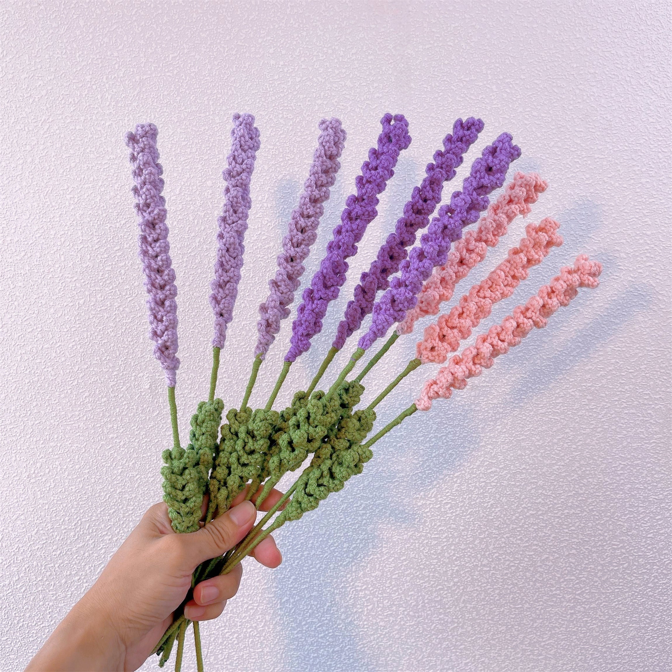Lavender Serenity: Handcrafted Crochet Lavender Flower Stake for a Calming Garden Decor