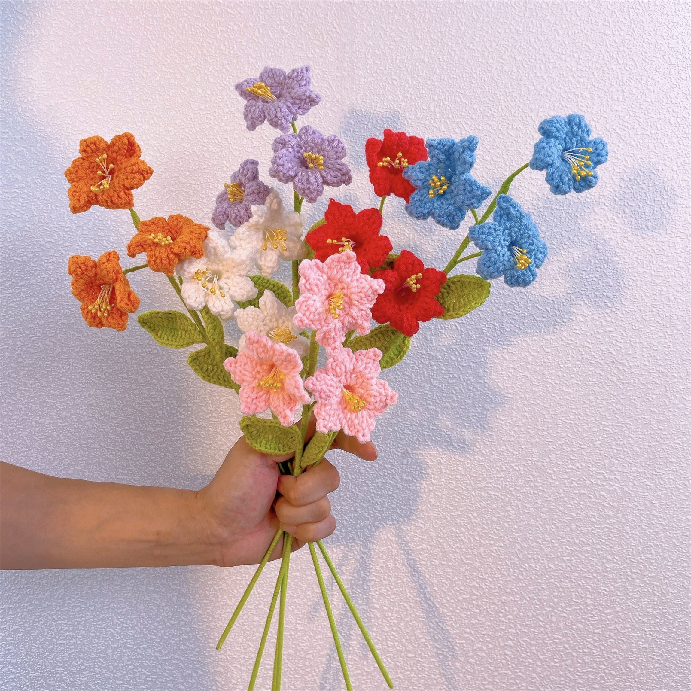 Sunny Delight: Handcrafted Crochet Alstroemeria Aurantiaca Stake for a Colorful Garden Decor