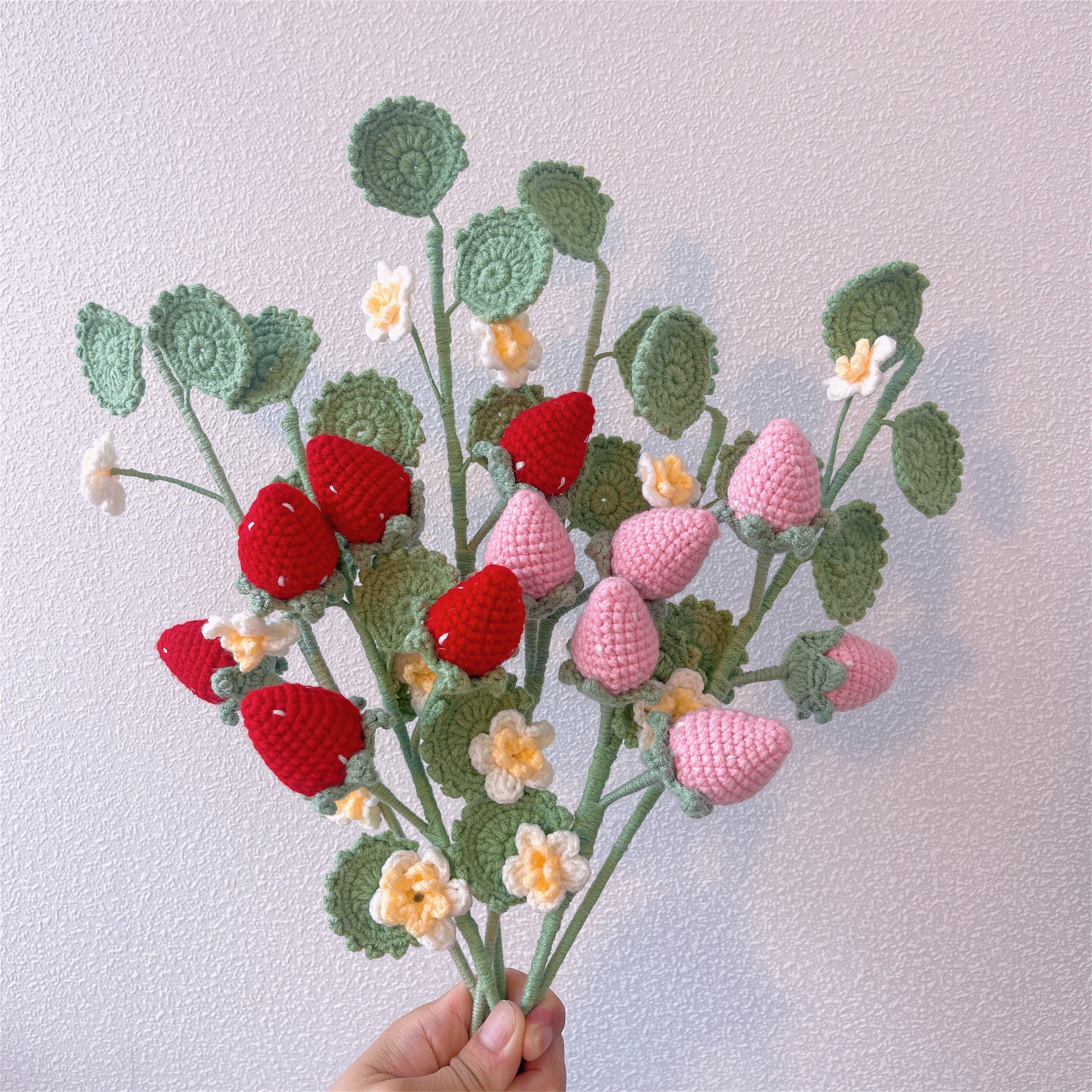 Sweet Strawberry Fields: Handcrafted Crochet Strawberry Stake for a Charming Garden Decor"