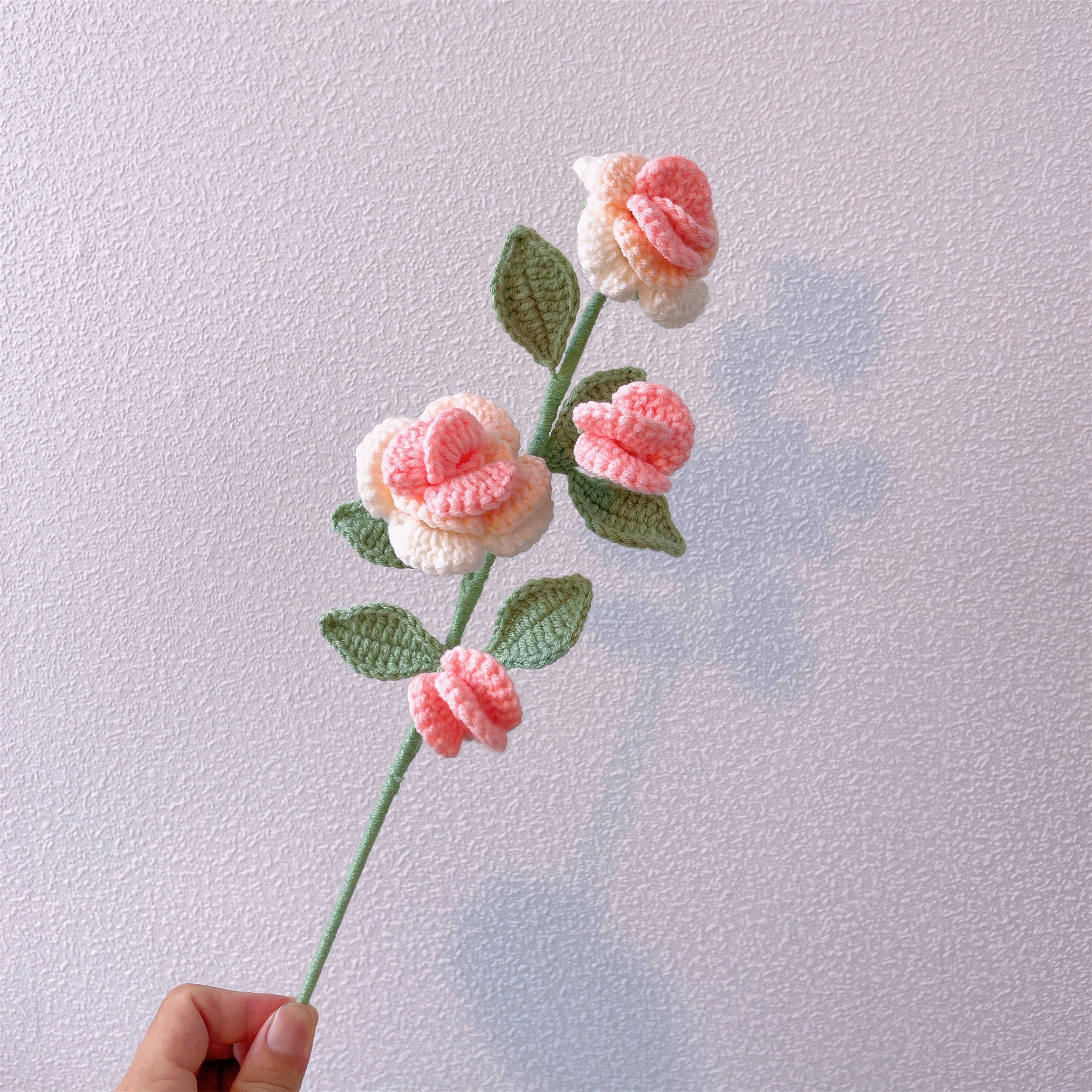 Rose Elegance: Handcrafted Crochet Rose Flower Stake for a Romantic Garden Decor