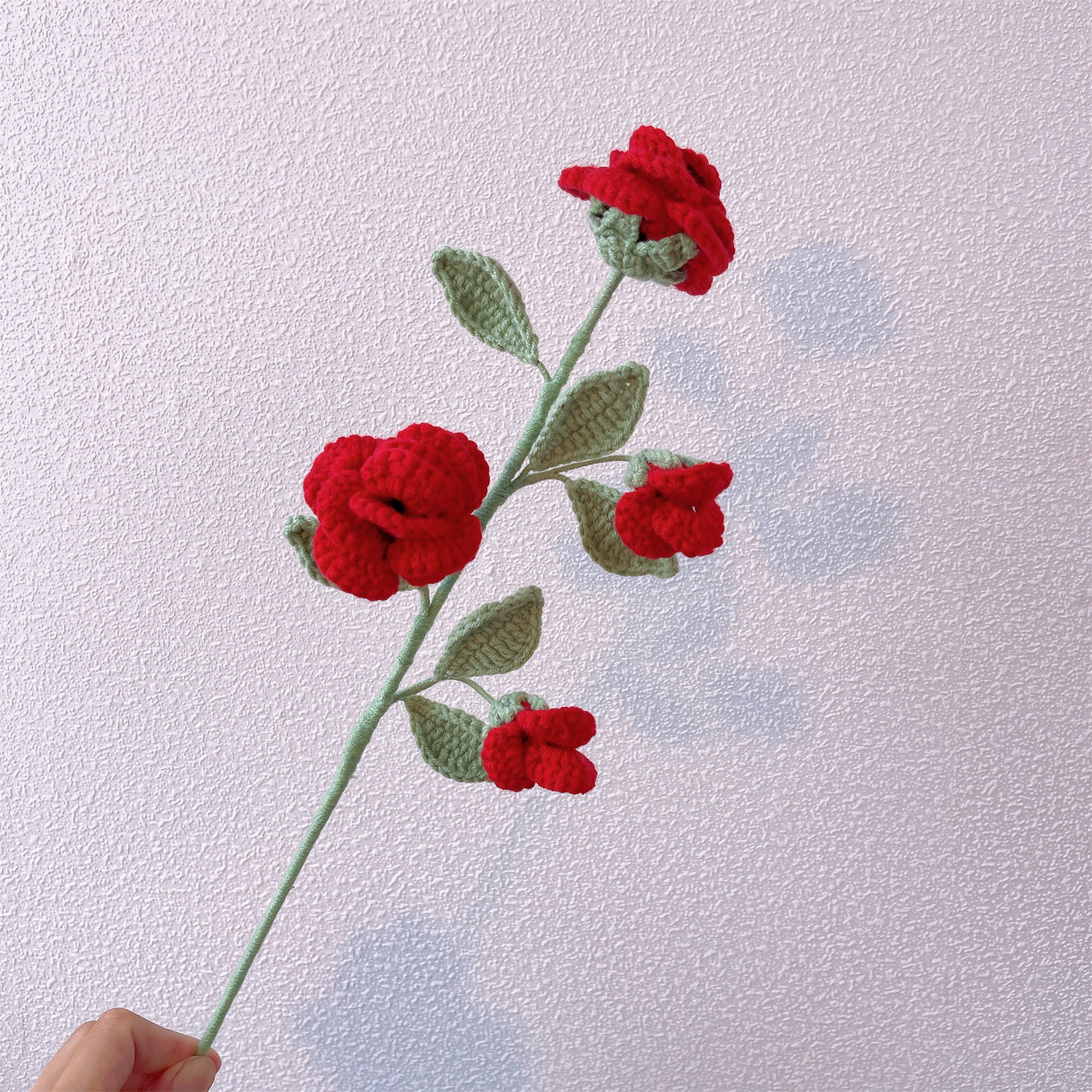 Rose Elegance: Handcrafted Crochet Rose Flower Stake for a Romantic Garden Decor