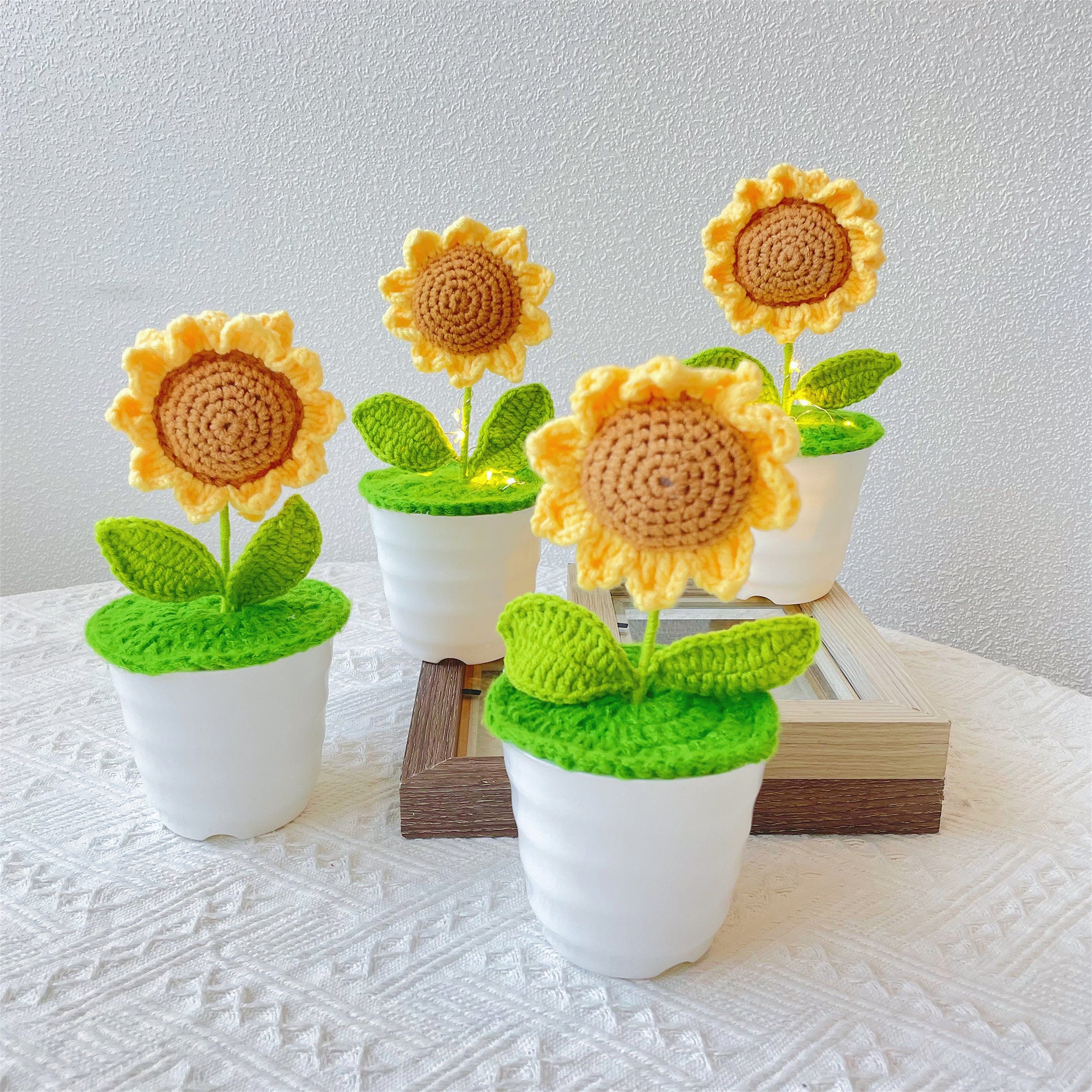 Handmade Crochet Sunflower Plant - Realistic Faux Flower - Unique Home Decor - Perfect Gift for Plant Lovers - Handcrafted