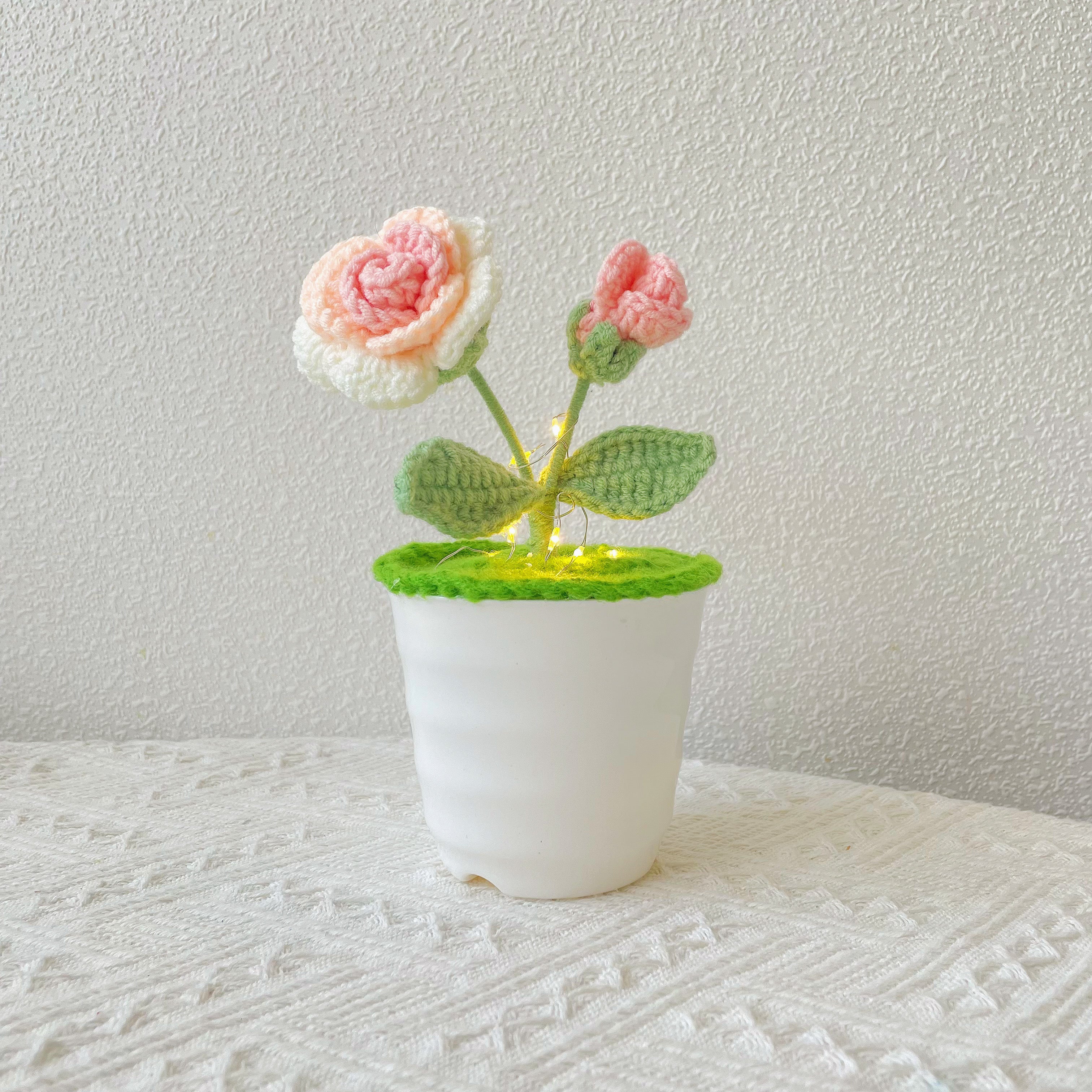 Handmade Crochet Rose Plant - Realistic Faux Flower - Unique Home Decor - Perfect Gift for Plant Lovers - Handcrafted - Father Day Gift 2024