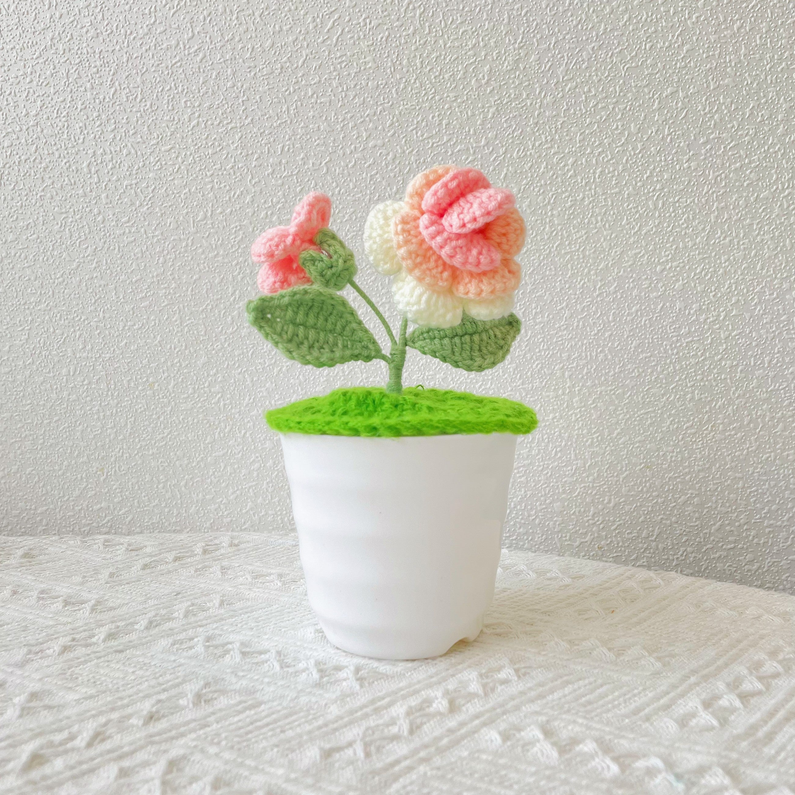Handmade Crochet Rose Plant - Realistic Faux Flower - Unique Home Decor - Perfect Gift for Plant Lovers - Handcrafted - Father Day Gift 2024