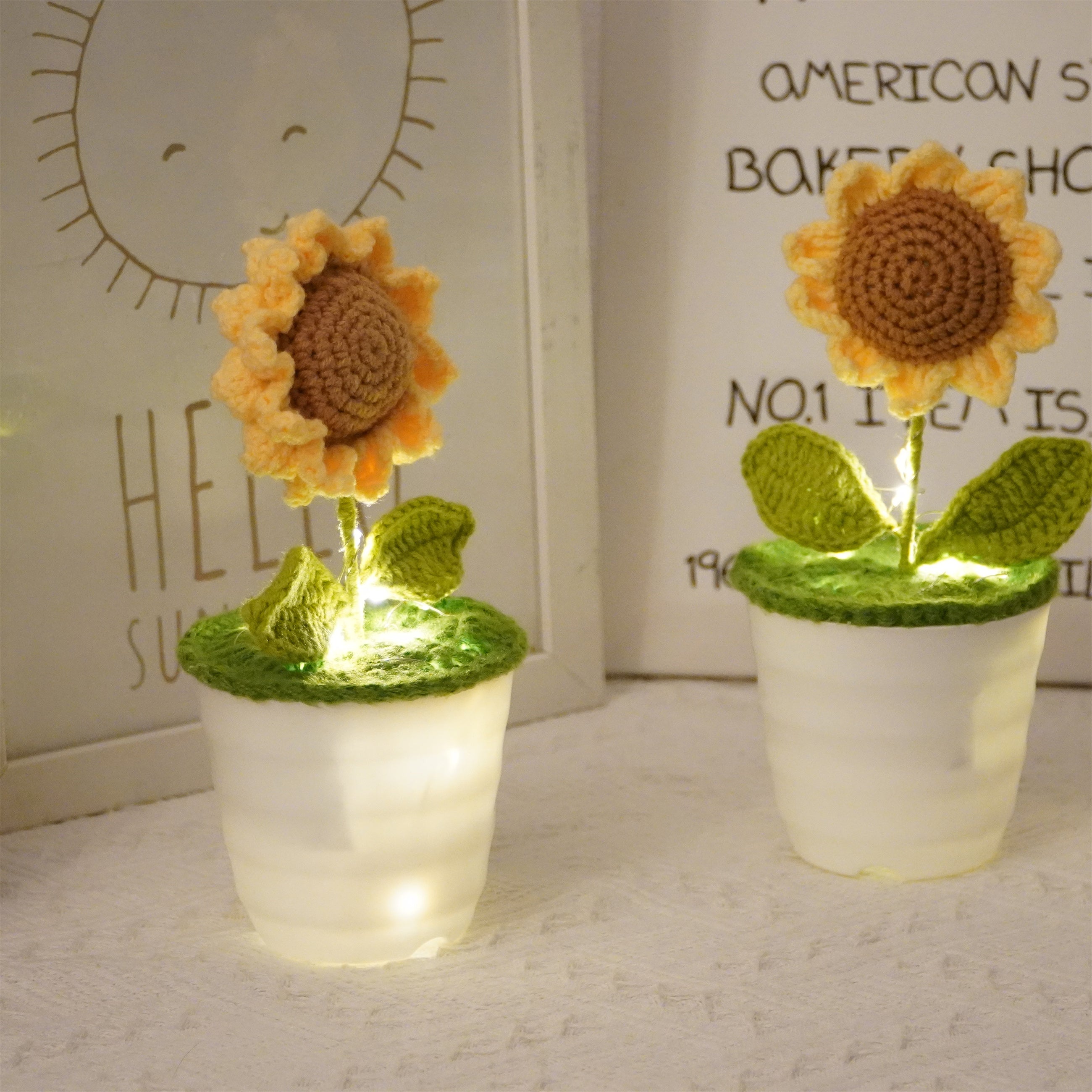 Handmade Crochet Sunflower Plant - Realistic Faux Flower - Unique Home Decor - Perfect Gift for Plant Lovers - Handcrafted