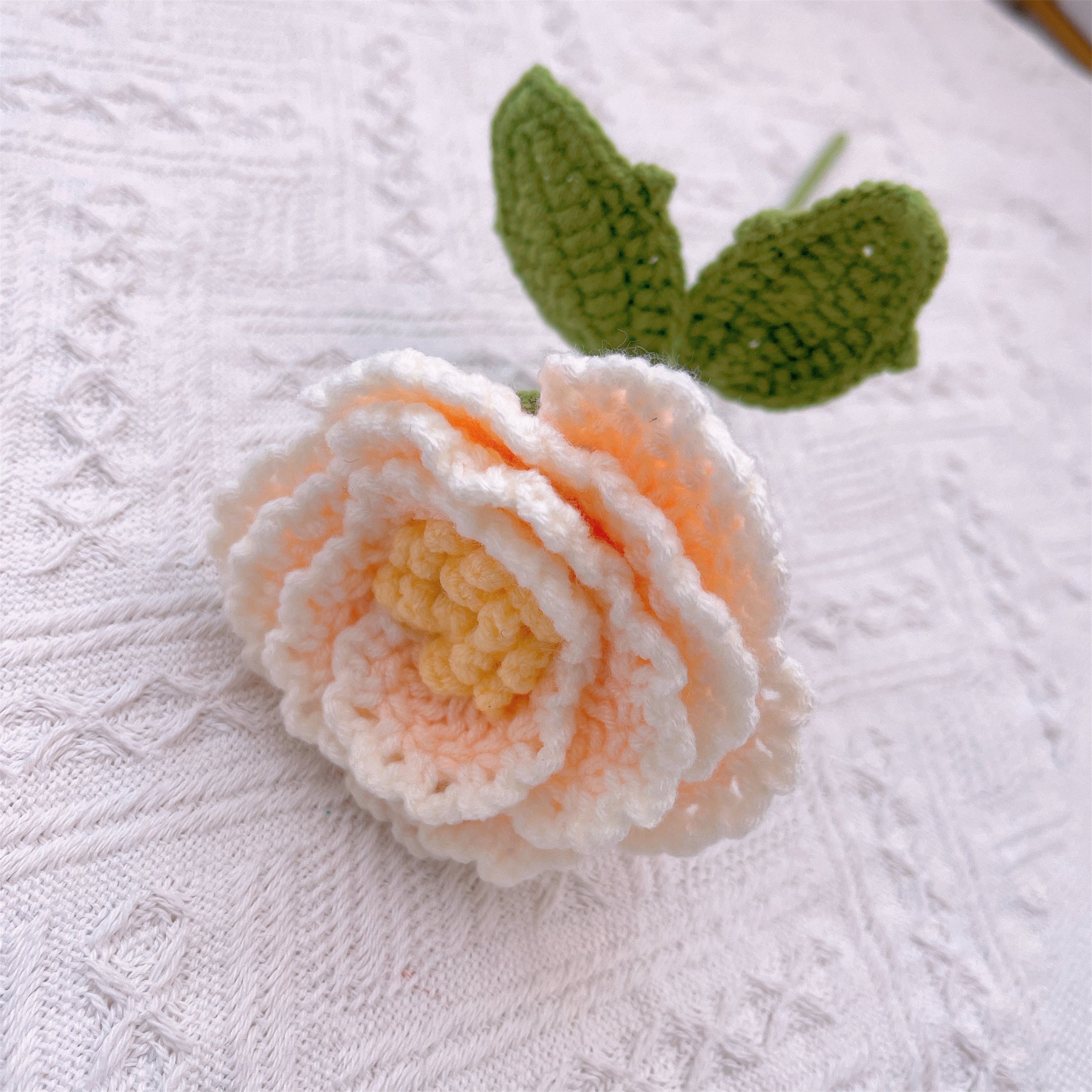 Hand-Crochet Ready-for-Vase Floral Arrangement - Hypoallergenic Artificial Sunflower, Peony, Camellia, Lily of the Valley, Rose, Fall Flowers for Home Decor, Thanksgiving, Wedding Gift