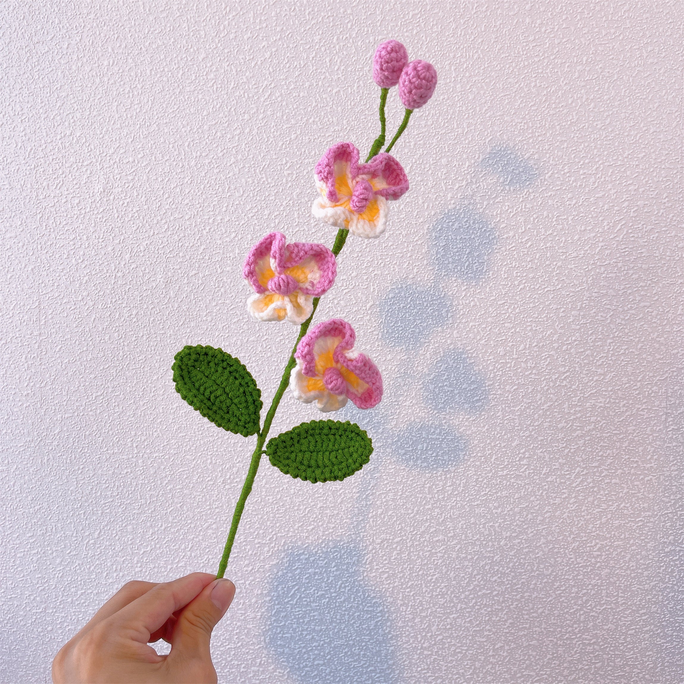 August Birth Month Orchid Bouquet - Handcrafted Hooked Single Stem Birthday Anniversary Flower Gift for August-Born Loved Ones