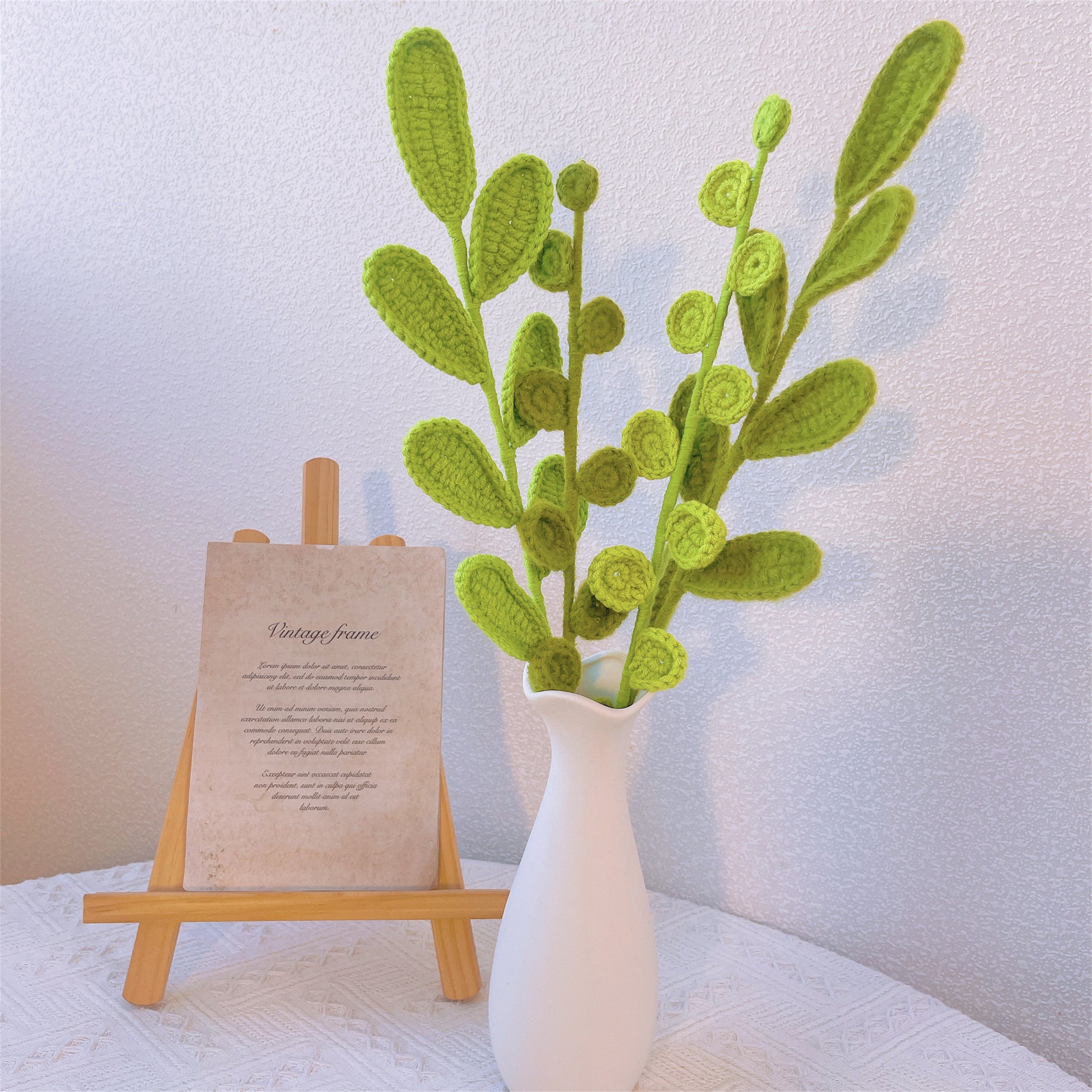 Crochet Green Leaves Collection - Common Green Leaf and Eucalyptus Stake