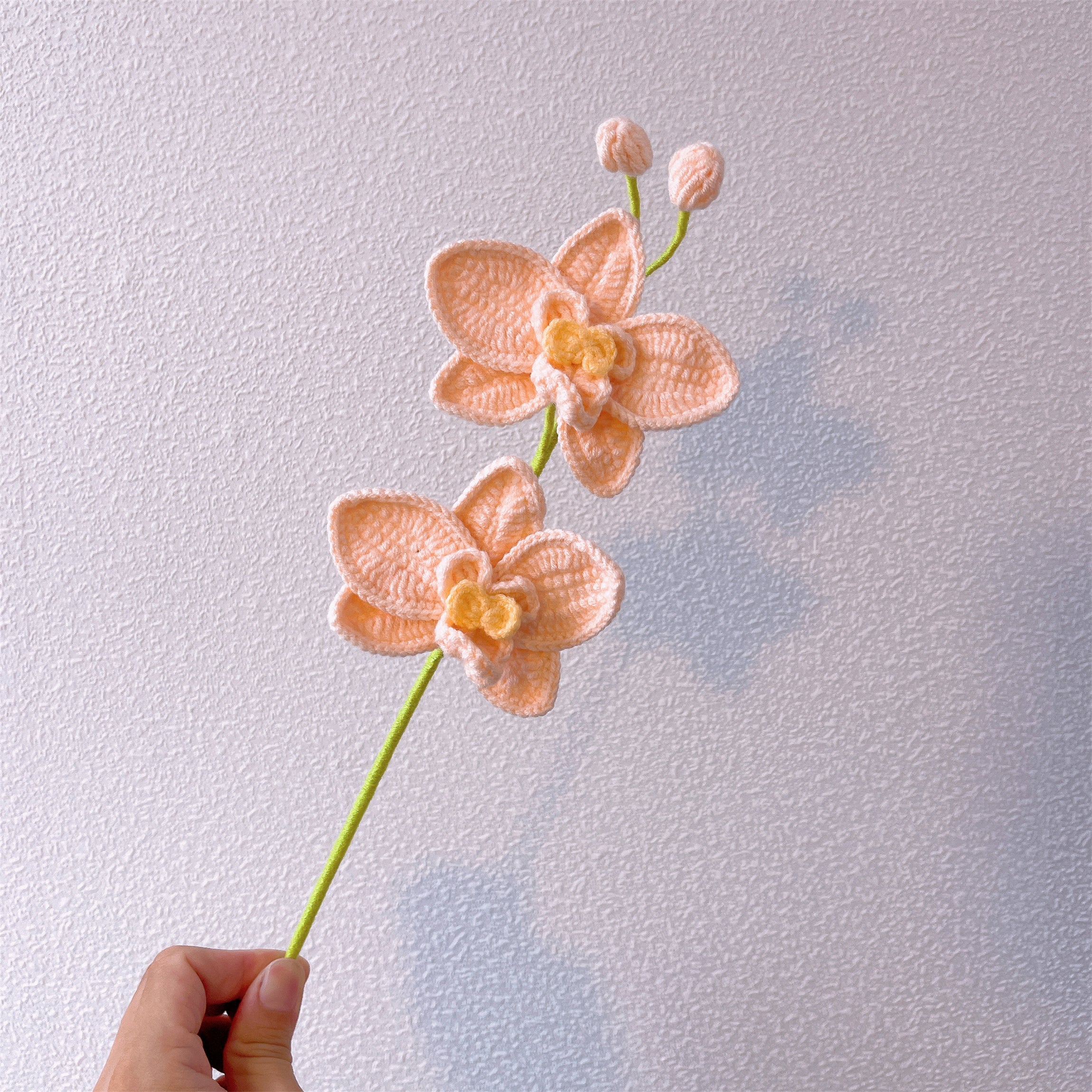 August Birth Month Orchid Bouquet - Handcrafted Hooked Single Stem Birthday Anniversary Flower Gift for August-Born Loved Ones