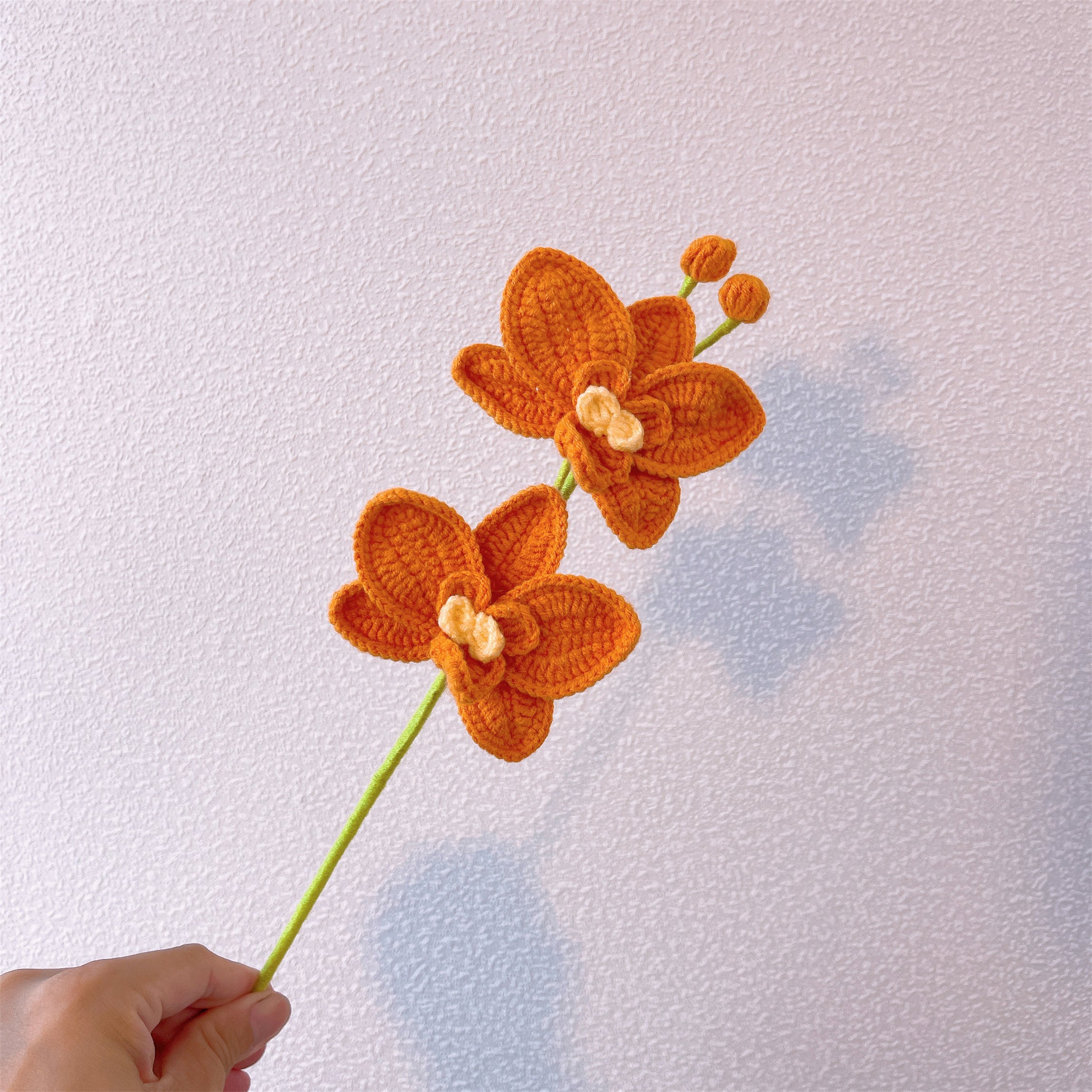 Handmade Phalaenopsis Orchid Stake for Home Decoration and Plant Support - Crochet Yarn Craft, Indoor Decor, Unique Gifts, Crochet Bouquet