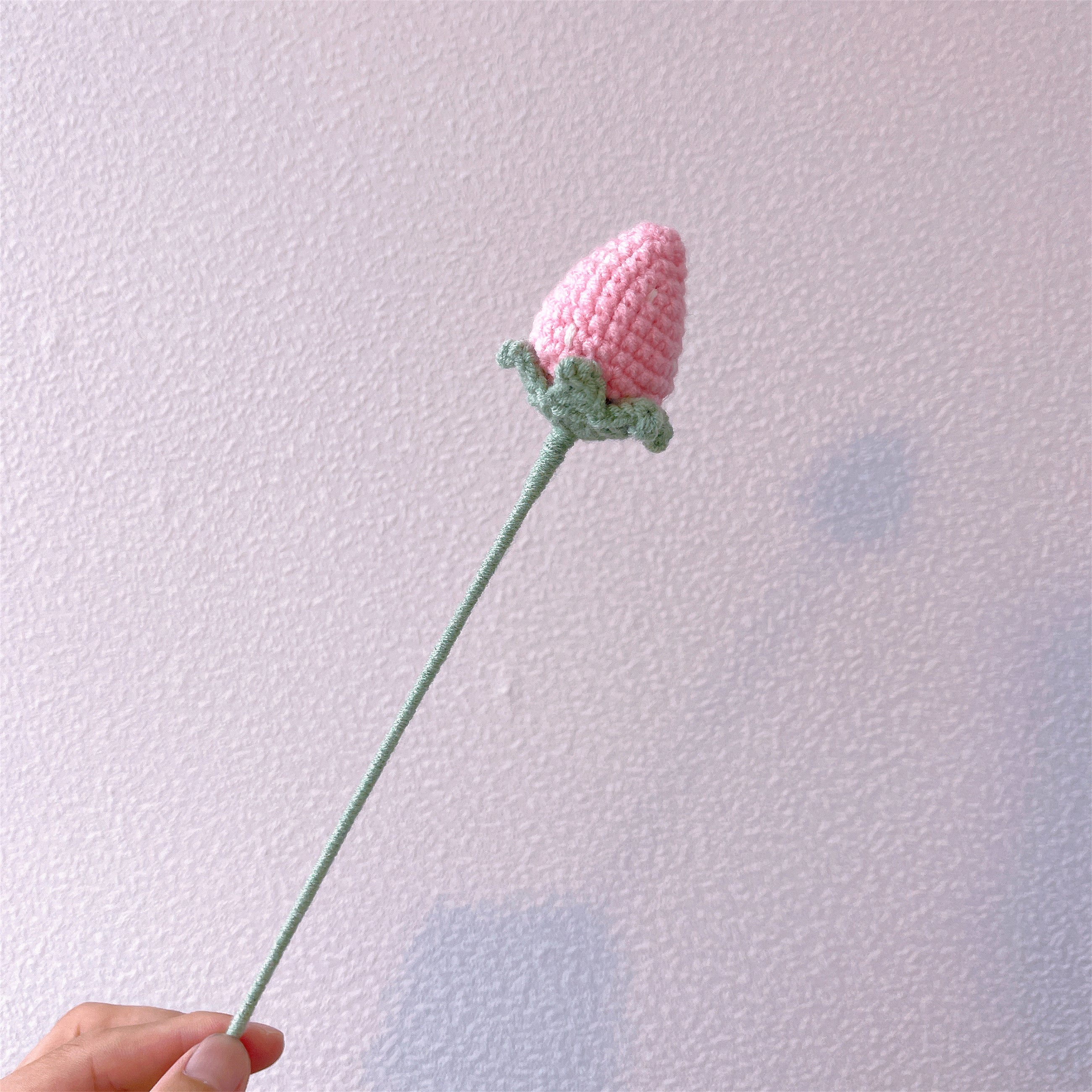 Sweet Strawberry Fields: Handcrafted Crochet Strawberry Stake for a Charming Garden Decor"