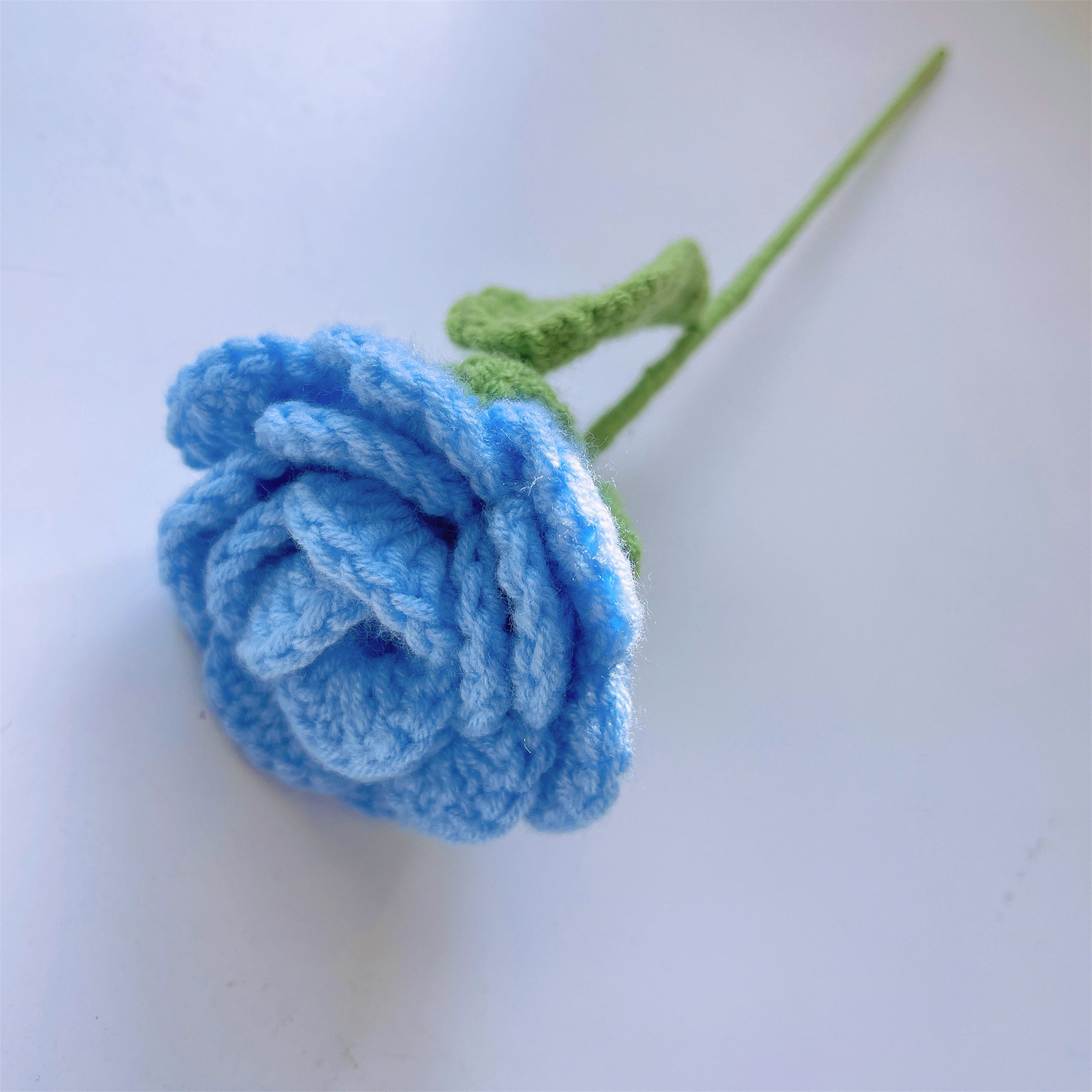 Blue Hues Handcrafted Crochet Flower Bouquet - Roses Tulips for Home Décor Father’s Day Graduation Get Well Friendship Hay-fever Festive Visit