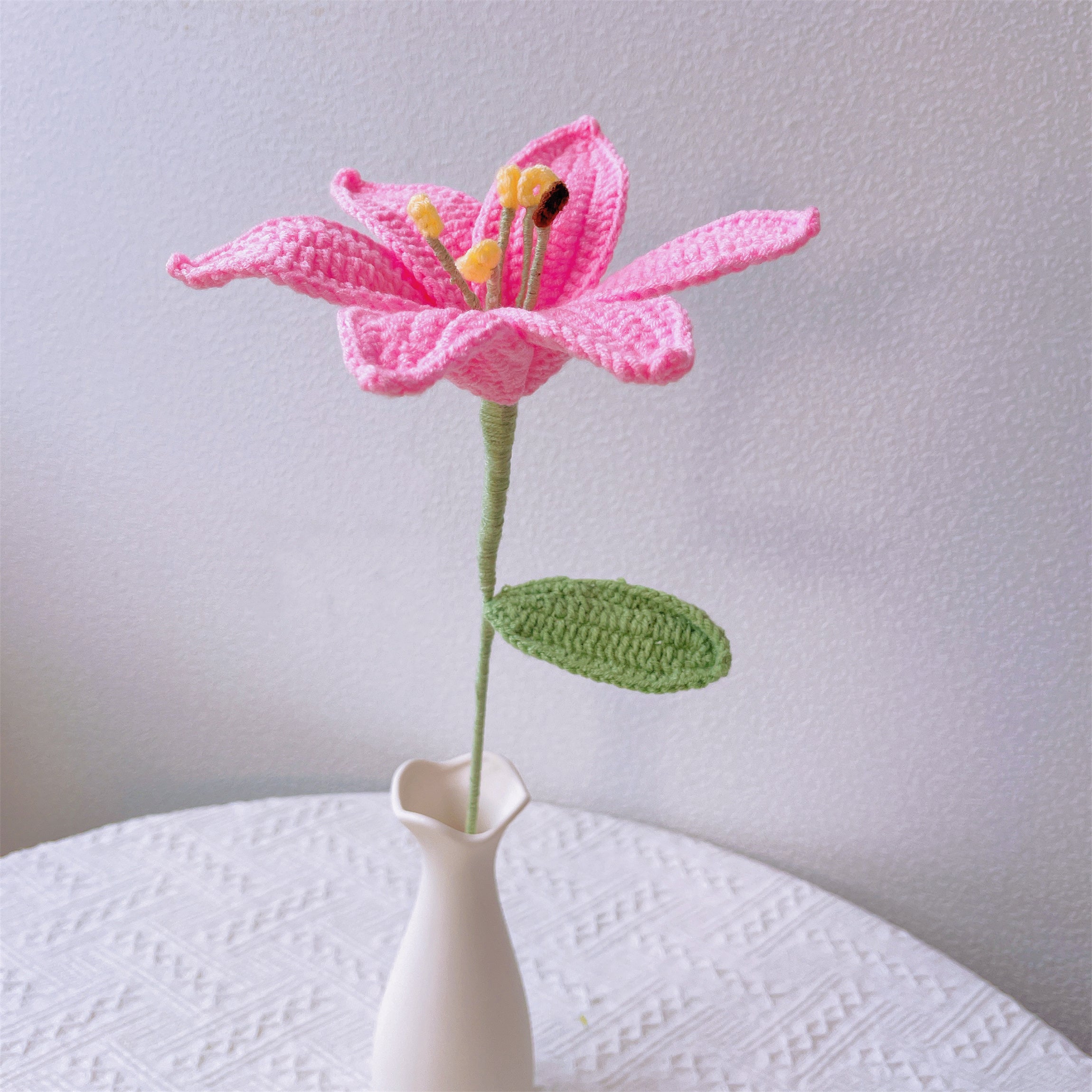 Handmade Crochet Doodle Dog Themed Flower Bouquet - Allergy-Friendly Gift, Morning Glory, Peanuts, Daisy, Yew, Lily, Gesang Flower, Tulip, and Daisy
