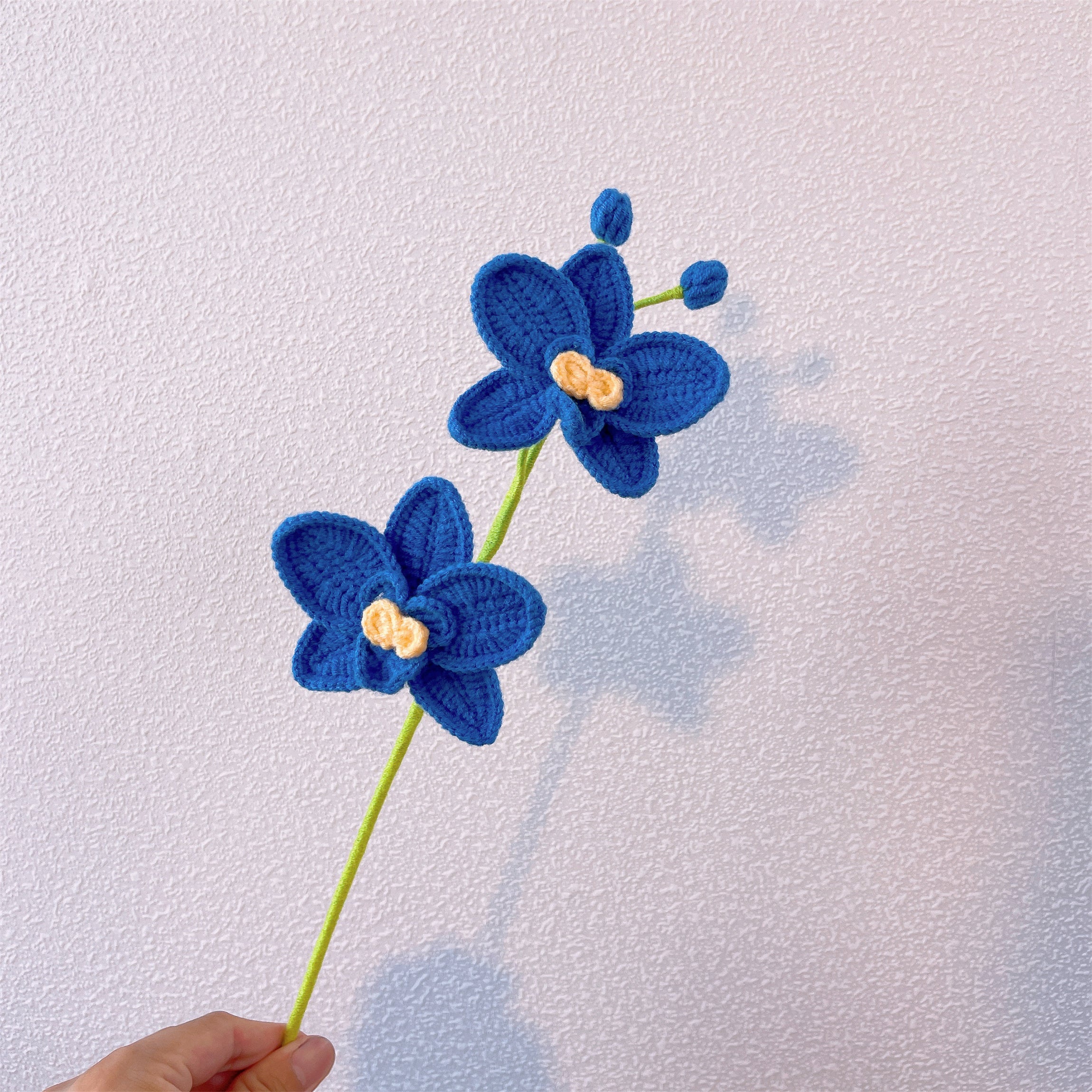 August Birth Month Orchid Bouquet - Handcrafted Hooked Single Stem Birthday Anniversary Flower Gift for August-Born Loved Ones