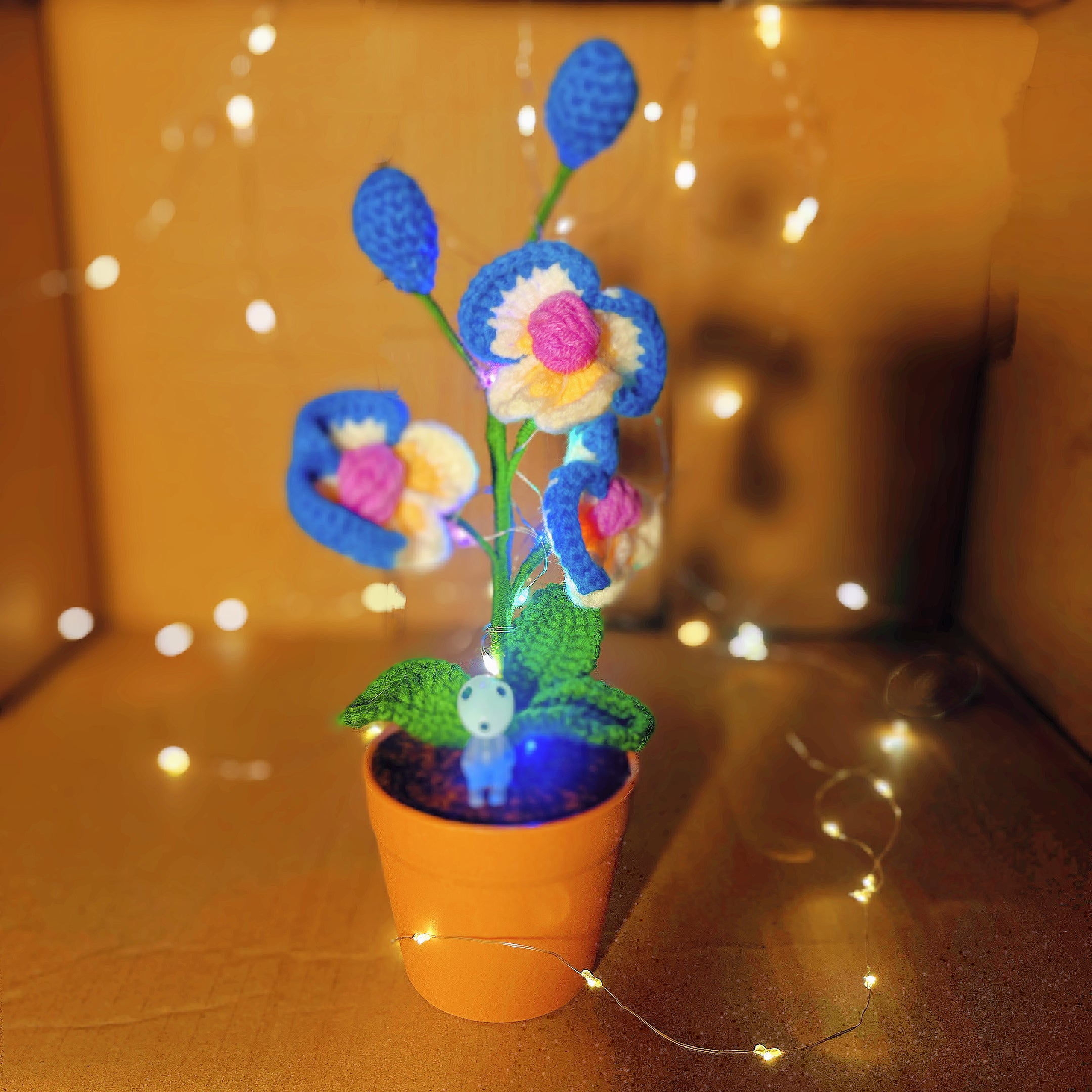 Handmade Crochet Butterfly Orchid Plant - Realistic Faux Flower - Unique Home Decor - Plant Lovers - Handcrafted - Phalaenopsi - Single Stem