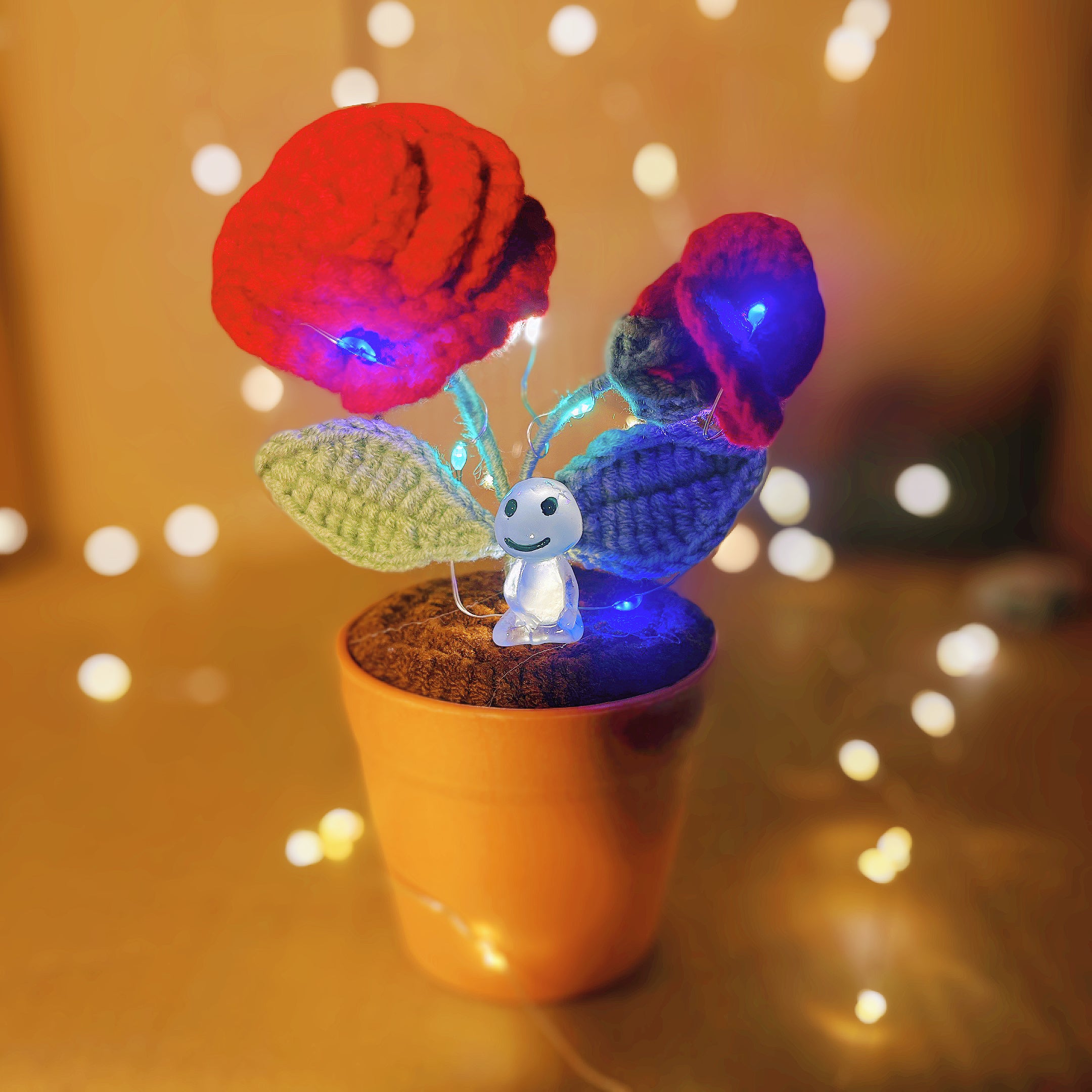 Handmade Crochet Rose Plant - Realistic Faux Flower - Unique Home Decor - Perfect Gift for Plant Lovers - Handcrafted - Father Day Gift 2024