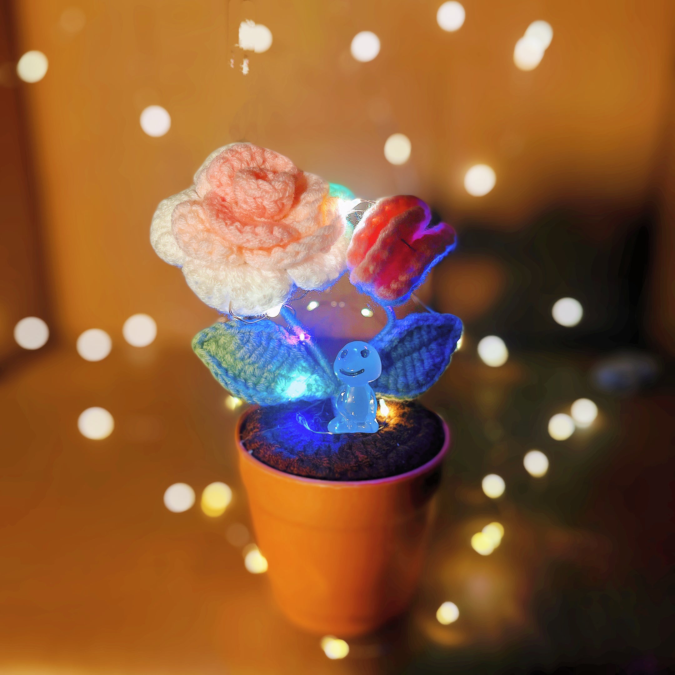 Handmade Crochet Rose Plant - Realistic Faux Flower - Unique Home Decor - Perfect Gift for Plant Lovers - Handcrafted - Father Day Gift 2024