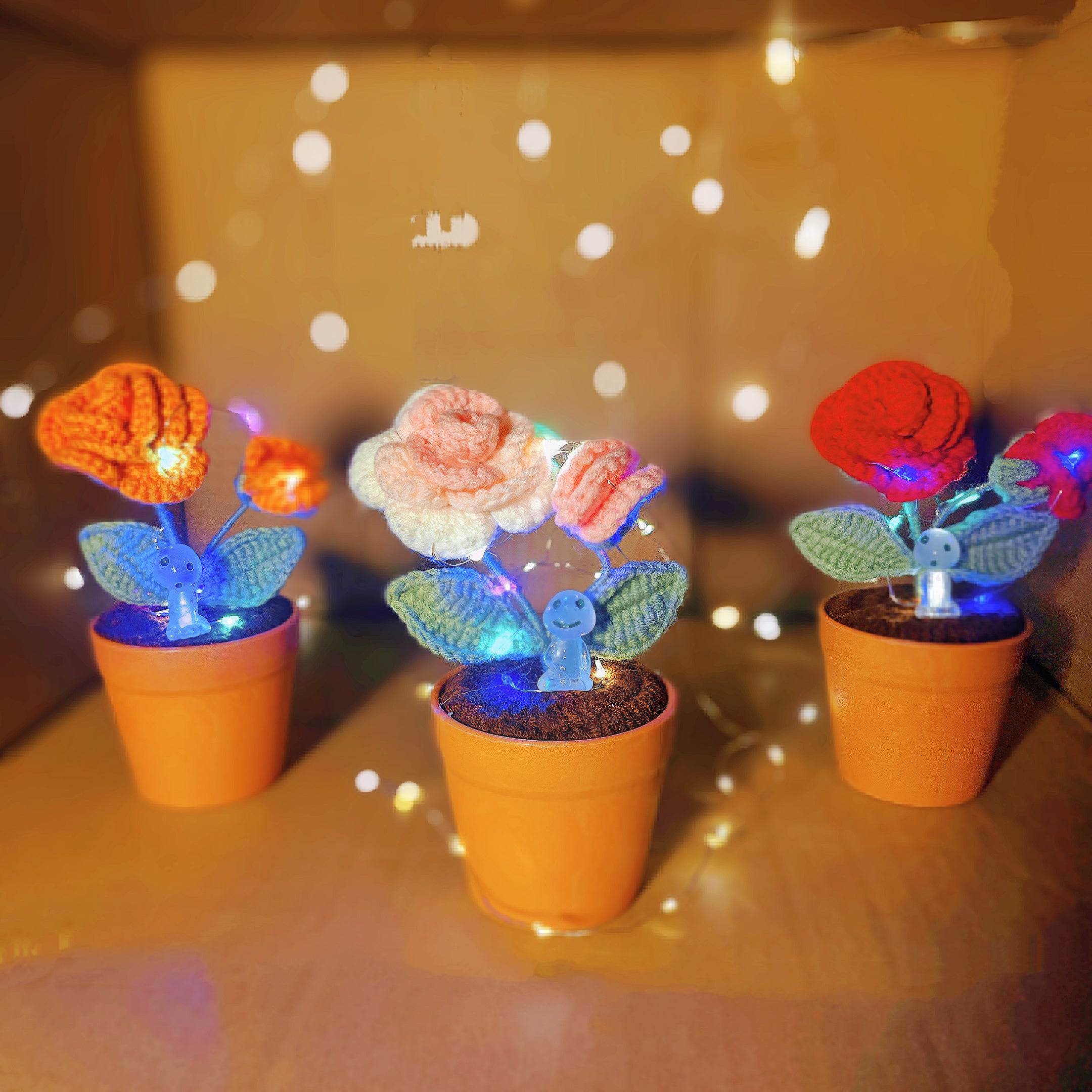 Handmade Crochet Rose Plant - Realistic Faux Flower - Unique Home Decor - Perfect Gift for Plant Lovers - Handcrafted - Father Day Gift 2024