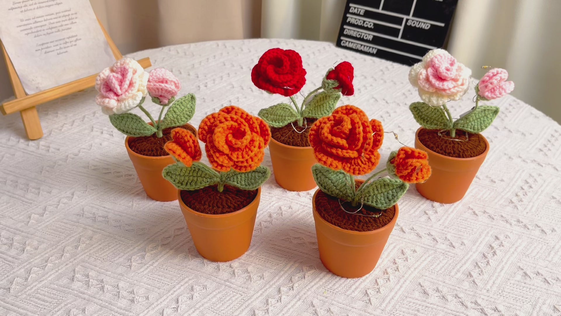 Handmade Crochet Rose Plant - Realistic Faux Flower - Unique Home Decor - Perfect Gift for Plant Lovers - Handcrafted - Father Day Gift 2024