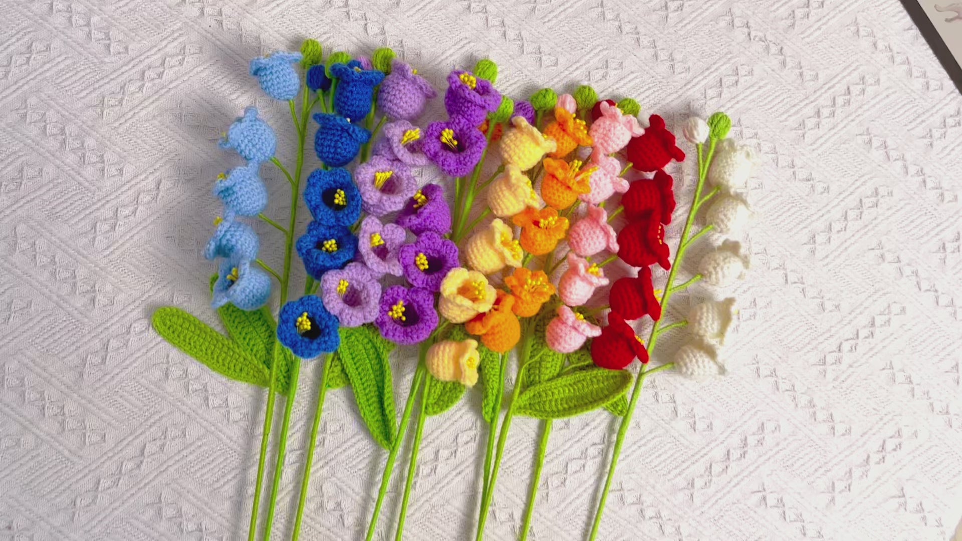 Handmade Lily of the Valley Stake for Garden Decoration and Plant Support - Crochet Yarn Craft, Purity, Innocence, Humility, Flower Meaning