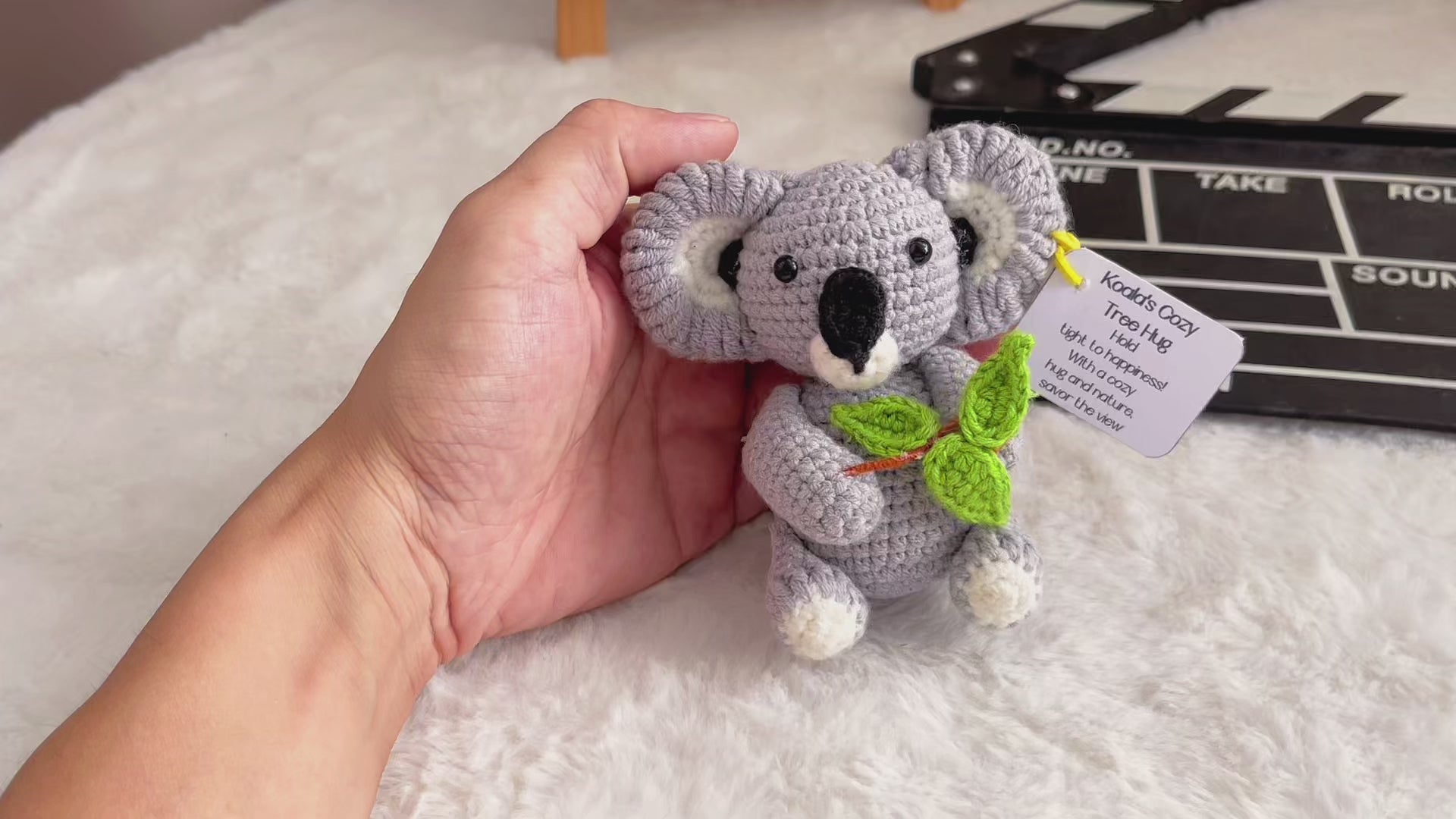Handcrafted Supportive Koala Crochet Tree Hug Plushie With Customizable Inspirational Card - Nature Lovers, Birthdays, Baby Showers Gift