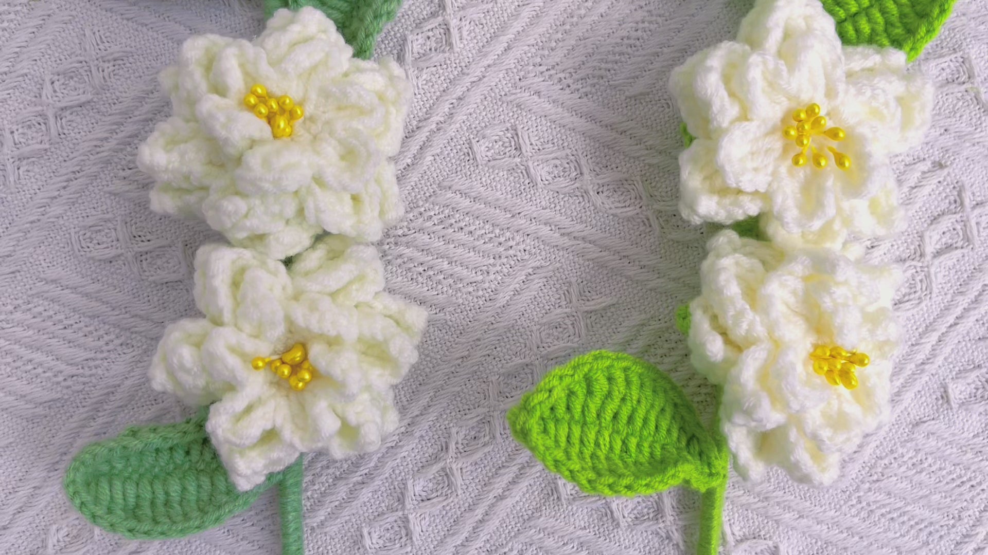 Elegant Beauty: Handcrafted Crochet Gardenias Stake for a Sophisticated Garden Decor
