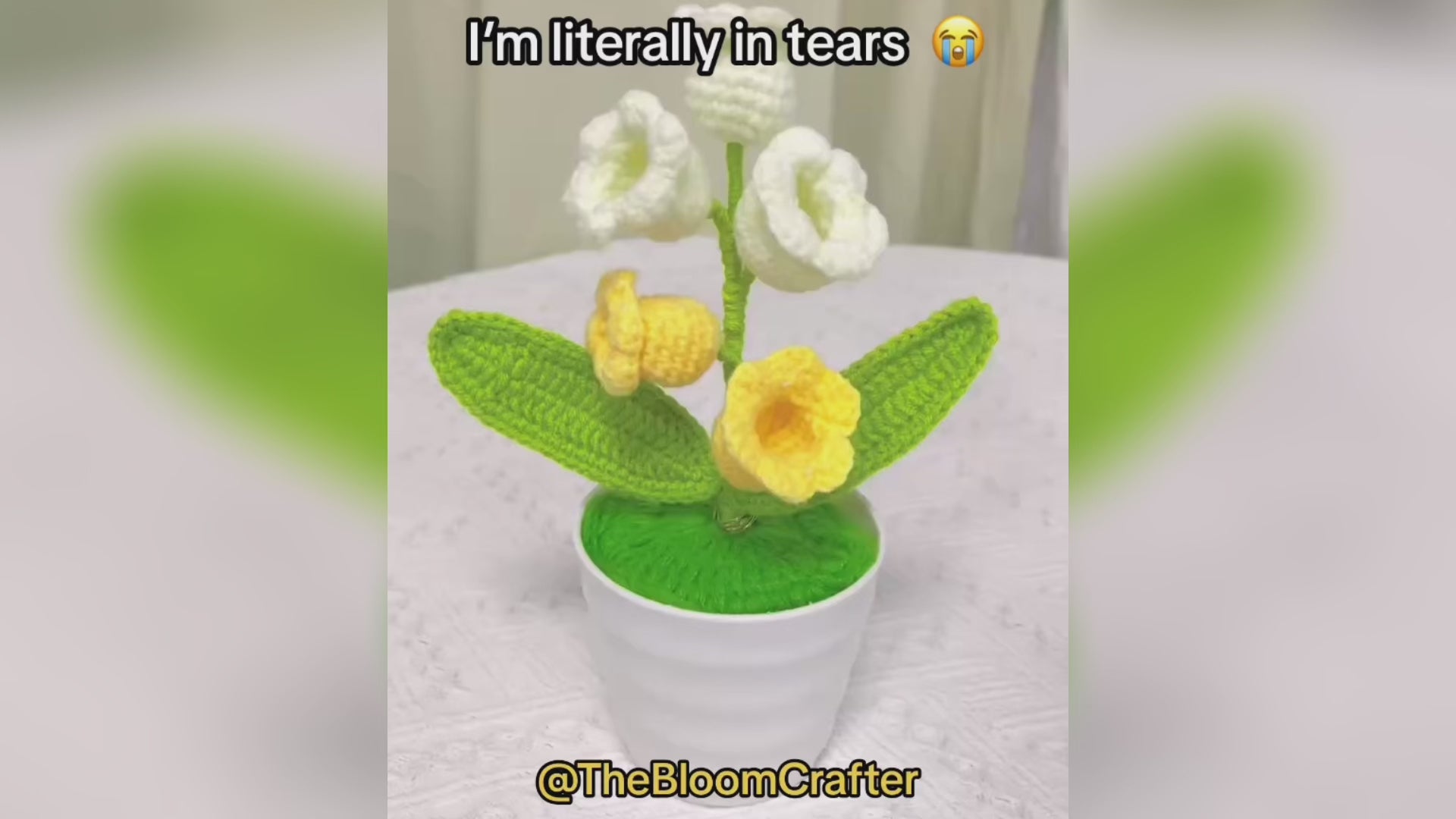 Crochet Lily Orchid Potted Plant LED Lamp - Mother's Day Chrismas Gift Exchange Secret Santa