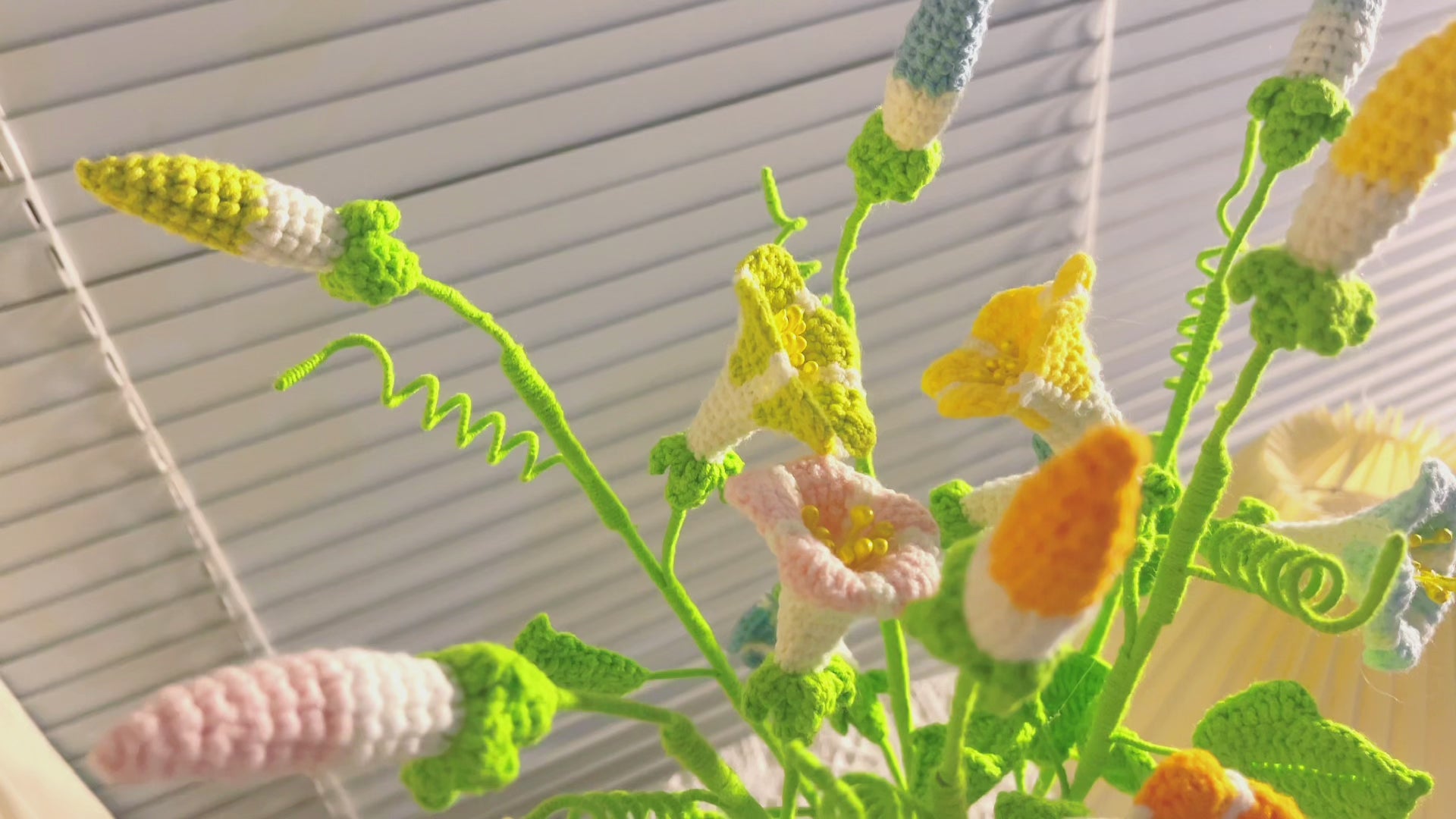 September Birth Month Morning Glory Birthday Bouquet - Handcrafted Hooked Single Stem Crochet - Ideal for Garden Lovers or 9th Month Celebrations
