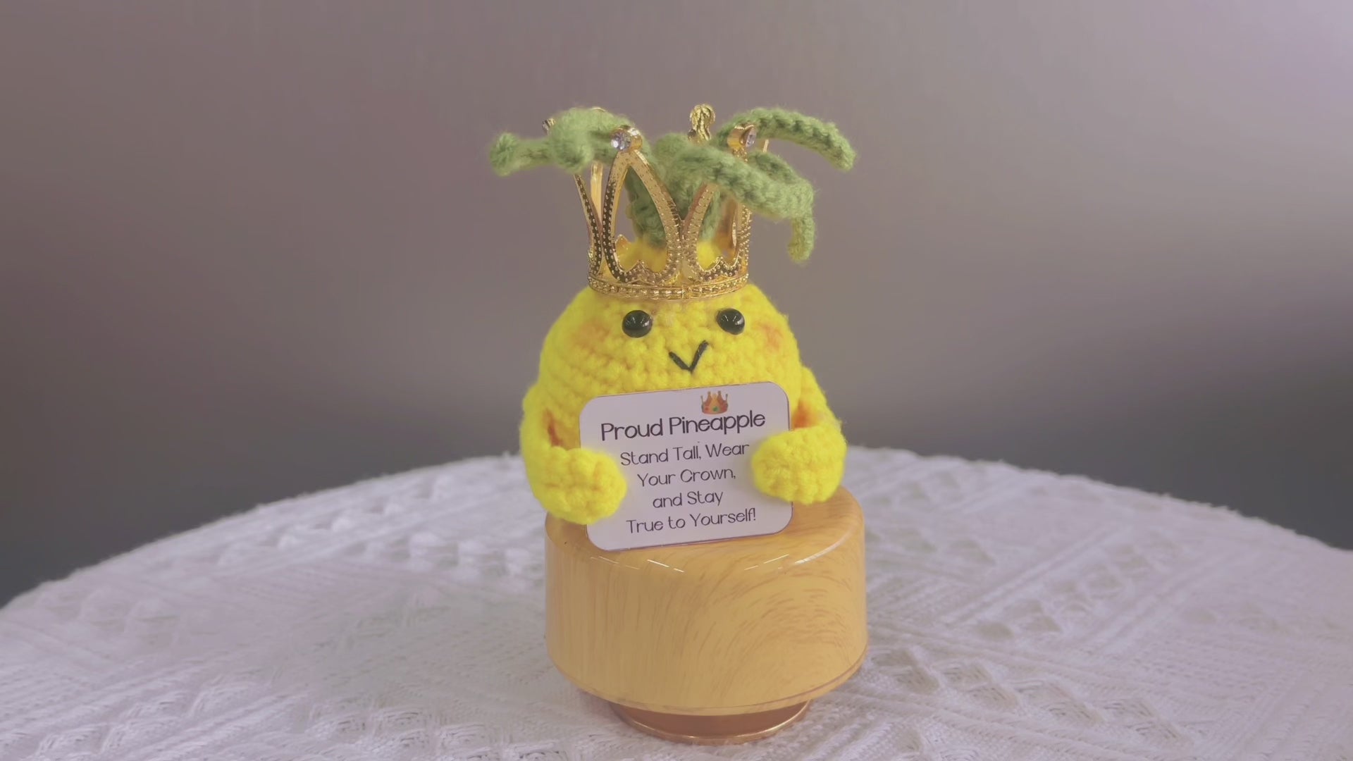 Personalized Text Crochet Proud Pineapple and Pot Bundle Set