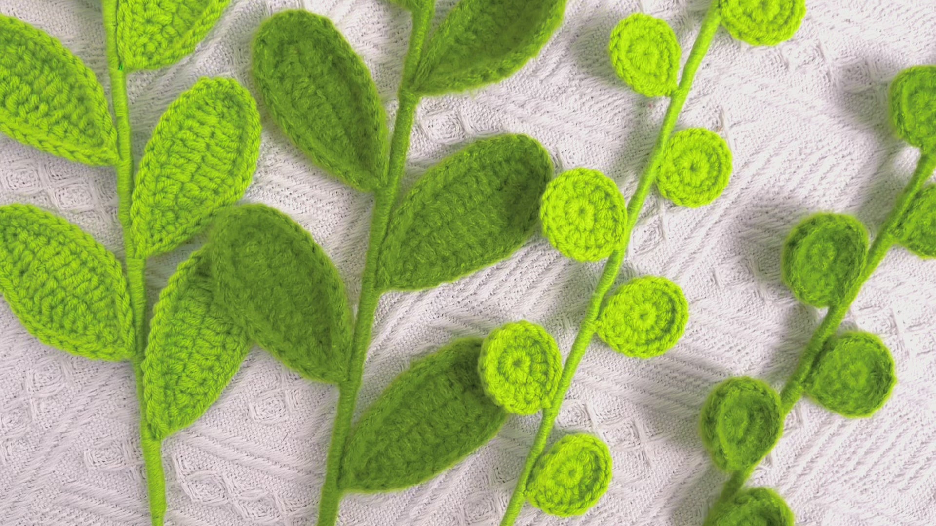 Crochet Green Leaves Collection - Common Green Leaf and Eucalyptus Stake
