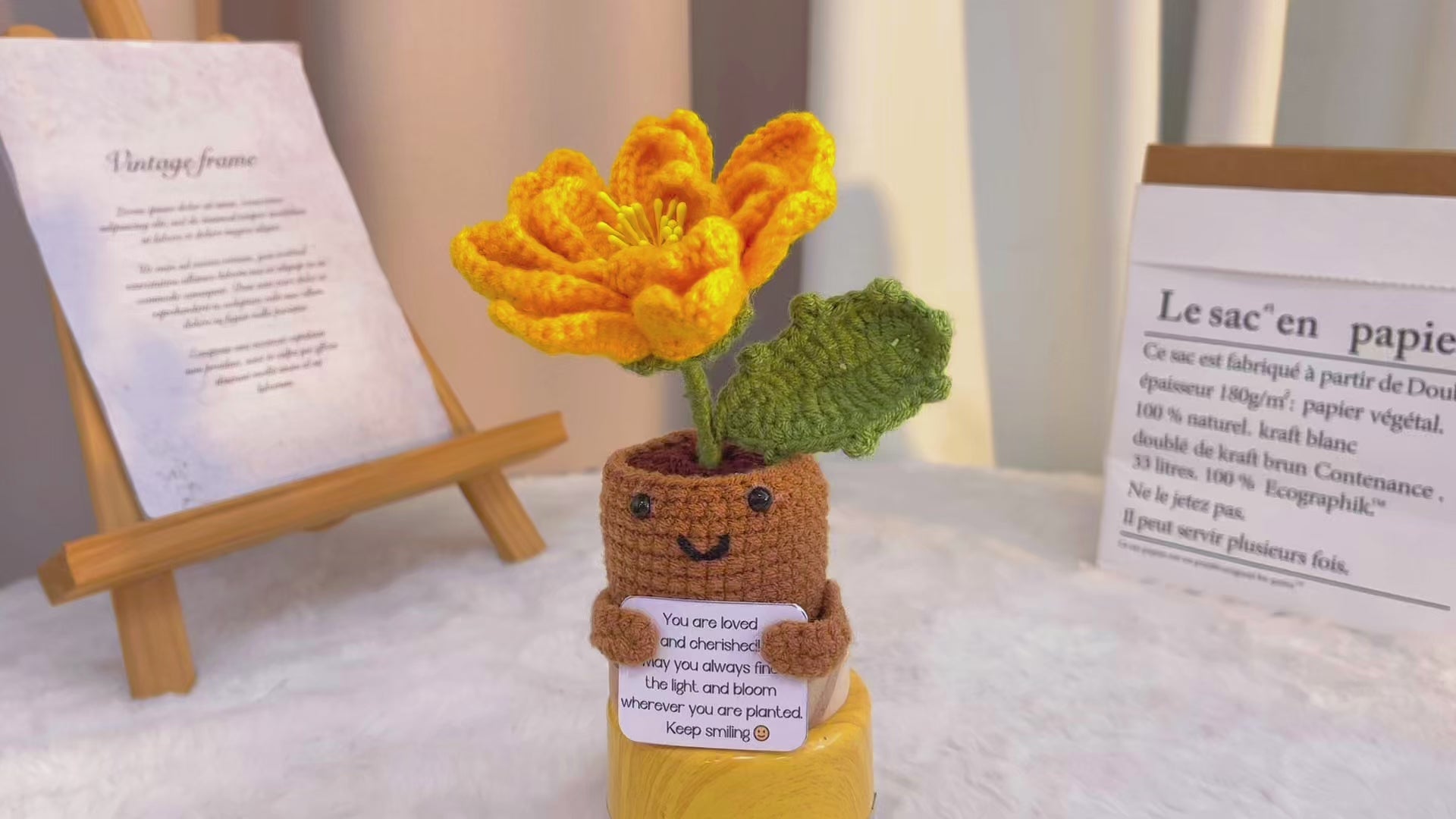 October Birth Month Flower Marigold with Custom Message Planter, Hypoallergenic Gift for Birthday, Autumn Decor, Thanksgiving