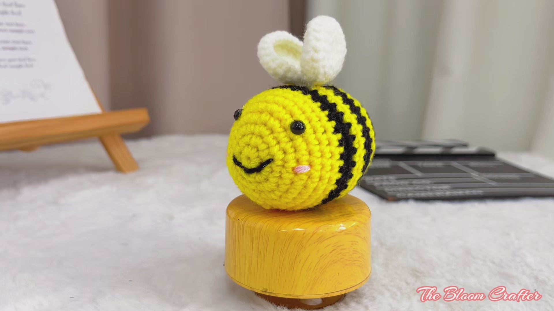 Hand-Crocheted Bumblebee Plush - Black & Yellow Stuffed Bee with White Wings,  Eco-Friendly Amigurumi Gift for Birthdays, Baby Showers, Nature Lovers, Home Décor, Kids’ Toys