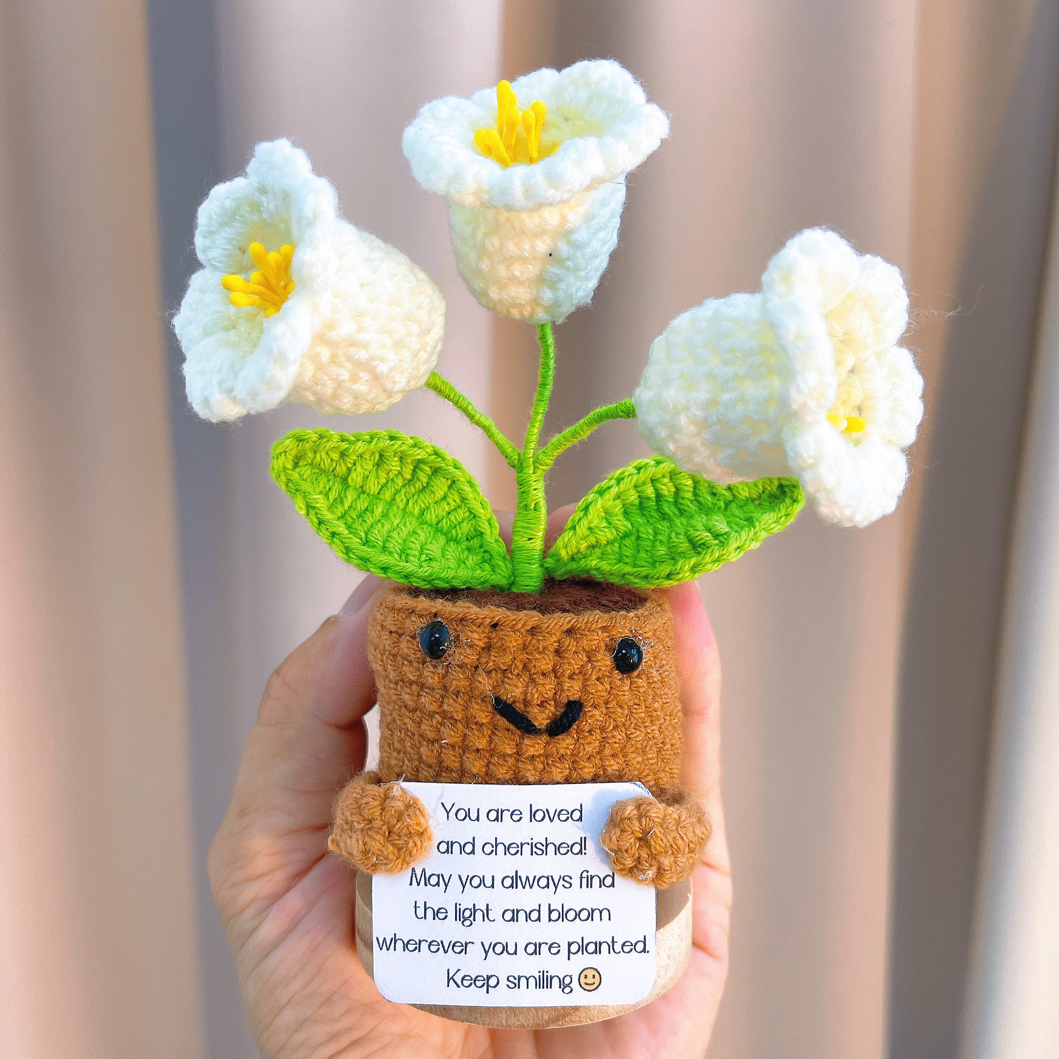 Custom Text Birth Month Flower Pot - Positive Supportive Personalizable Message Planter Stand, Hypoallergenic Gift for Birthday, Anniversary, Christmas, Potato Emotional Pick-me-up