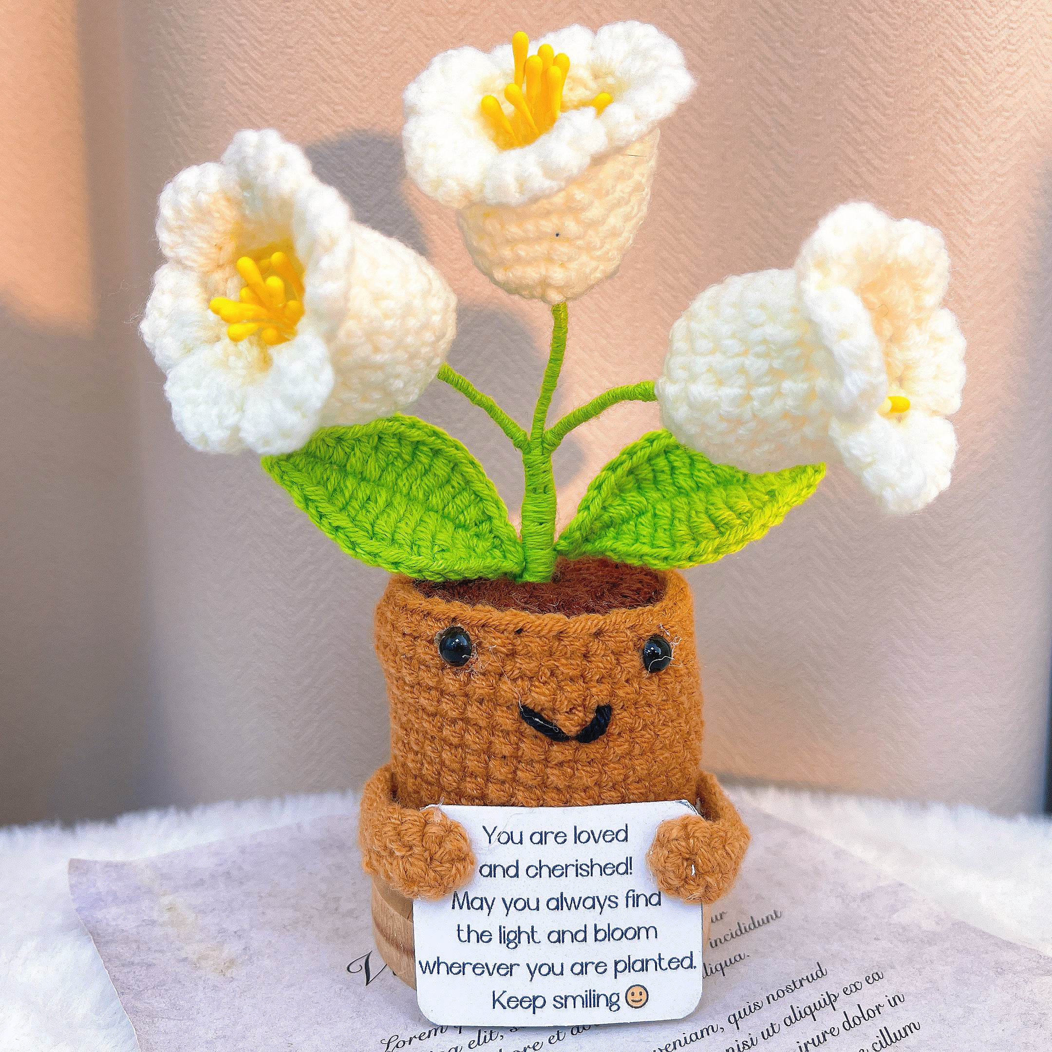 May Birth Month Lily of the Valley Bouquet - Hand-Crocheted Single Stem Birthday Flower